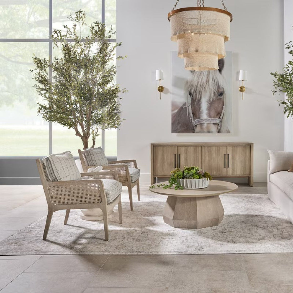 Oak Canework Lounge Chair | Living Essentials Leone – alternate view 18