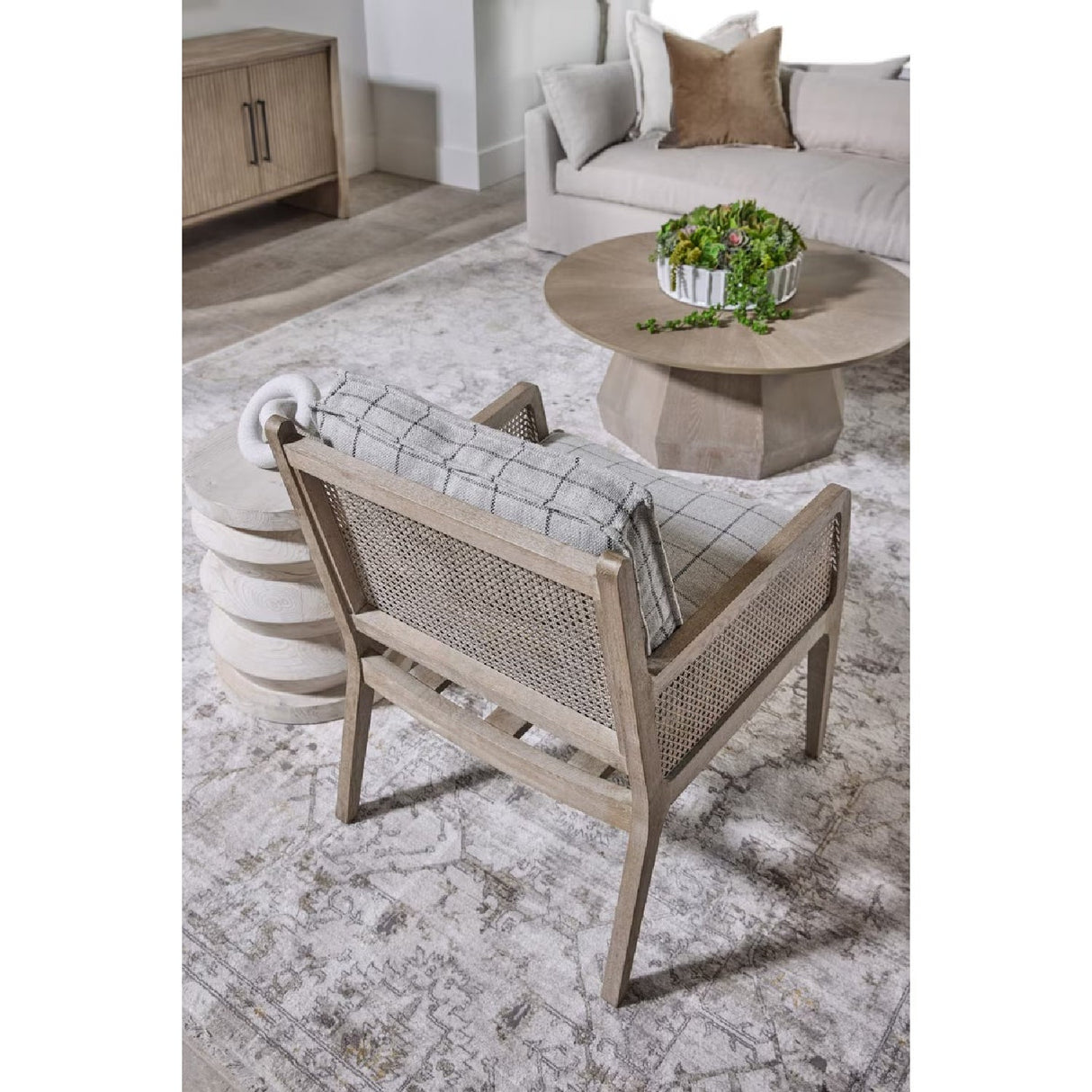 Oak Canework Lounge Chair | Living Essentials Leone – alternate view 27