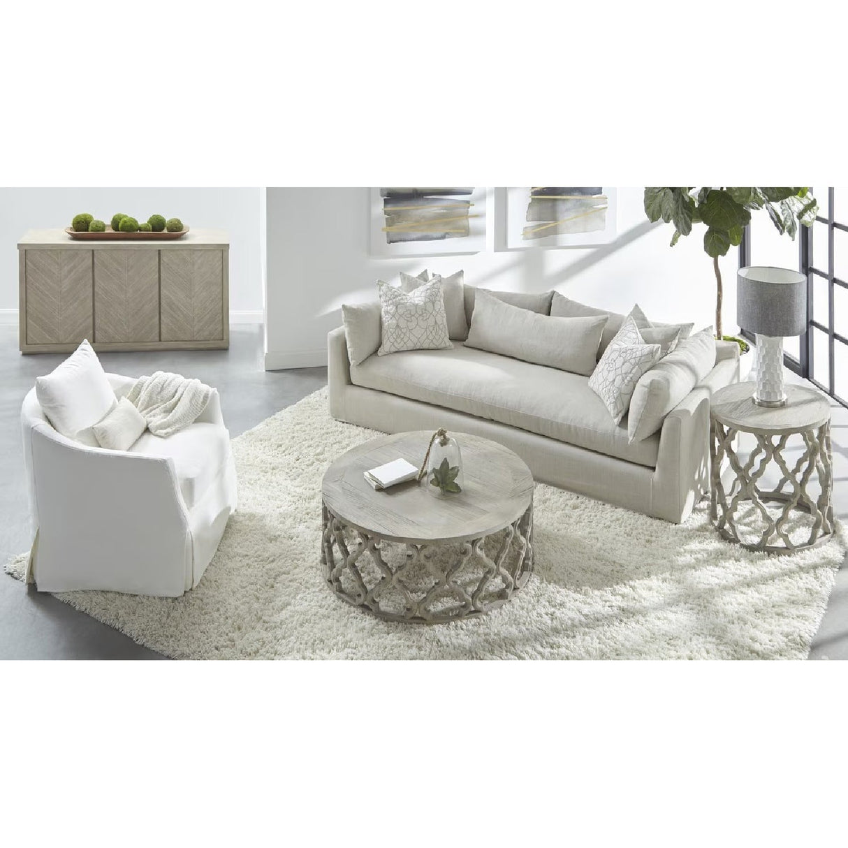 Skirted Swivel Club Chair | Living Essentials Faye – alternate view 24