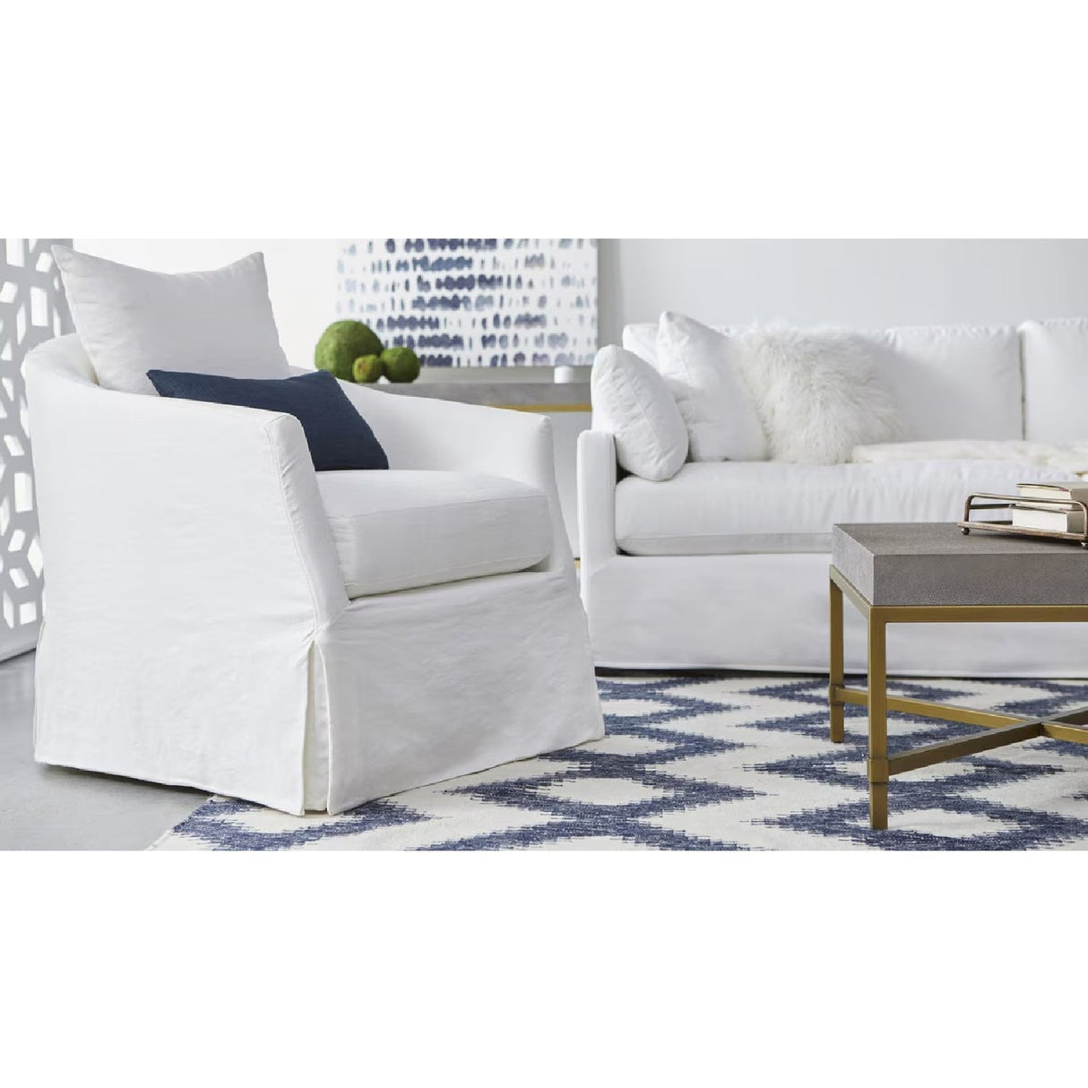 Skirted Swivel Club Chair | Living Essentials Faye – alternate view 21