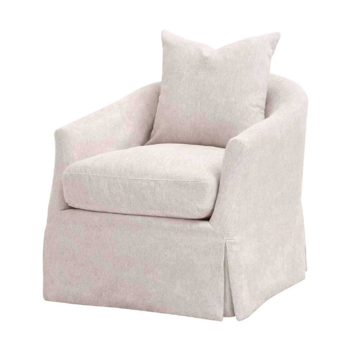 Skirted Swivel Club Chair | Living Essentials Faye – front view