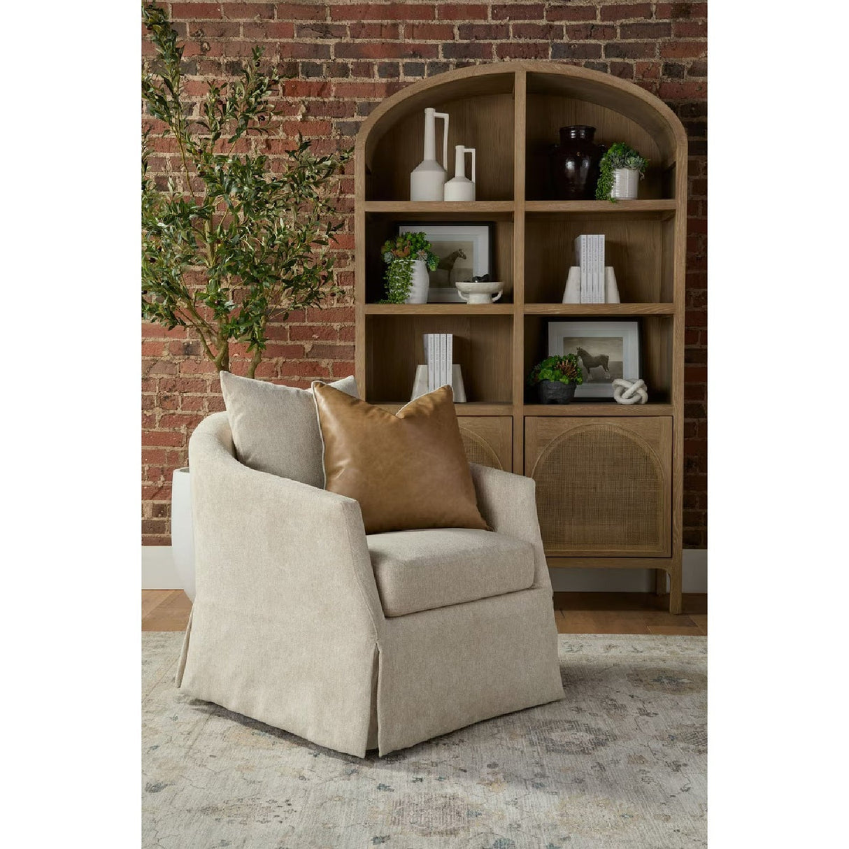 Skirted Swivel Club Chair | Living Essentials Faye – alternate view 10