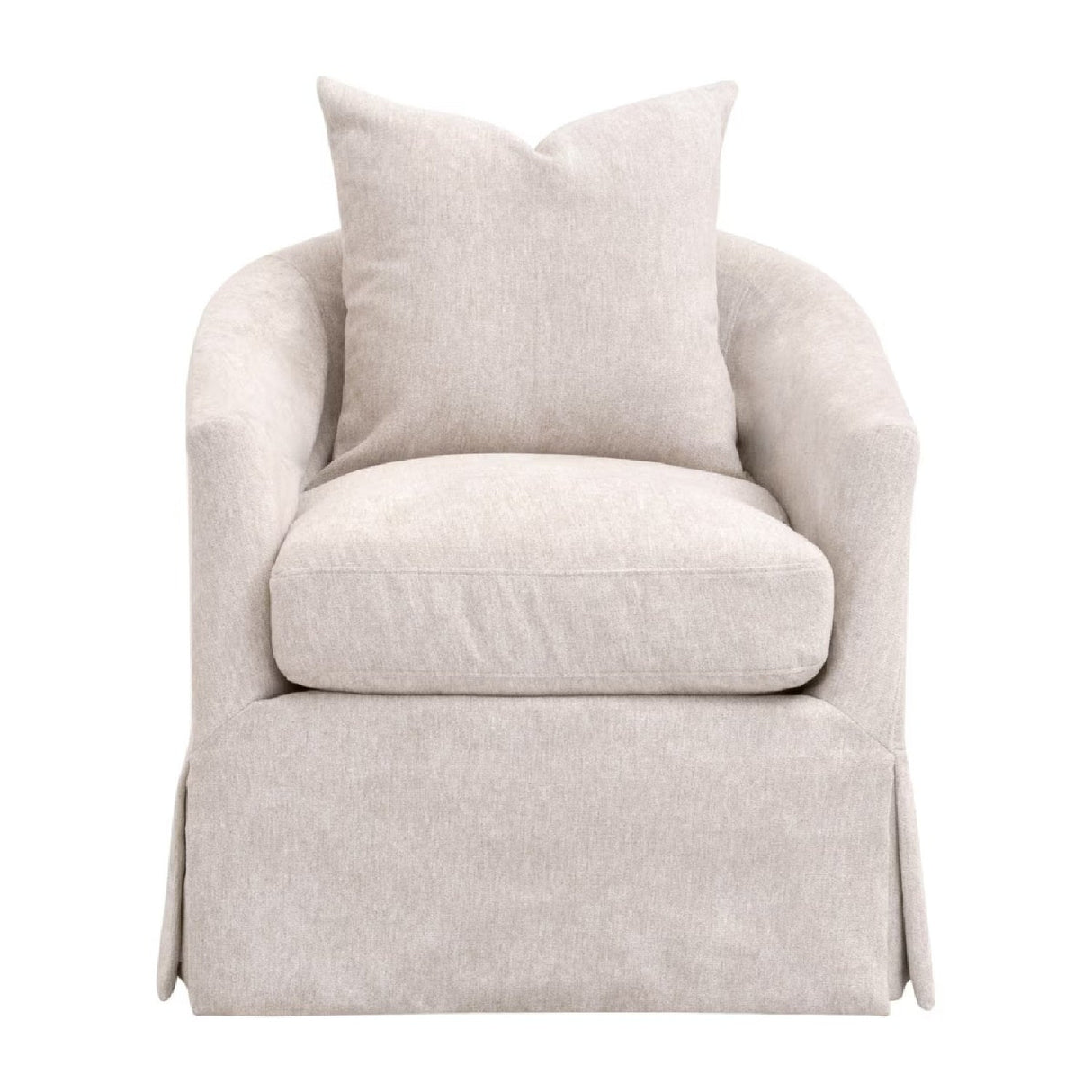 Skirted Swivel Club Chair | Living Essentials Faye – side view