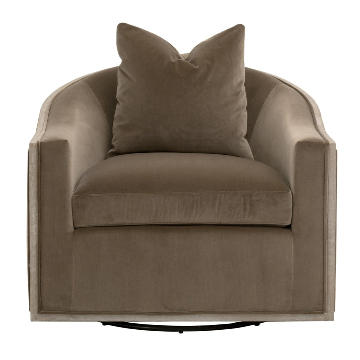 Cushioned Oak Swivel Club Chair | Living Essentials Paxton – alternate view 21