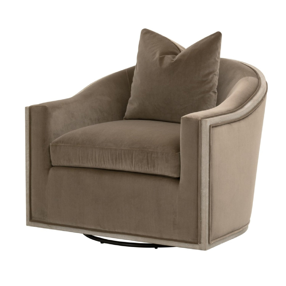 Cushioned Oak Swivel Club Chair | Living Essentials Paxton – alternate view 23