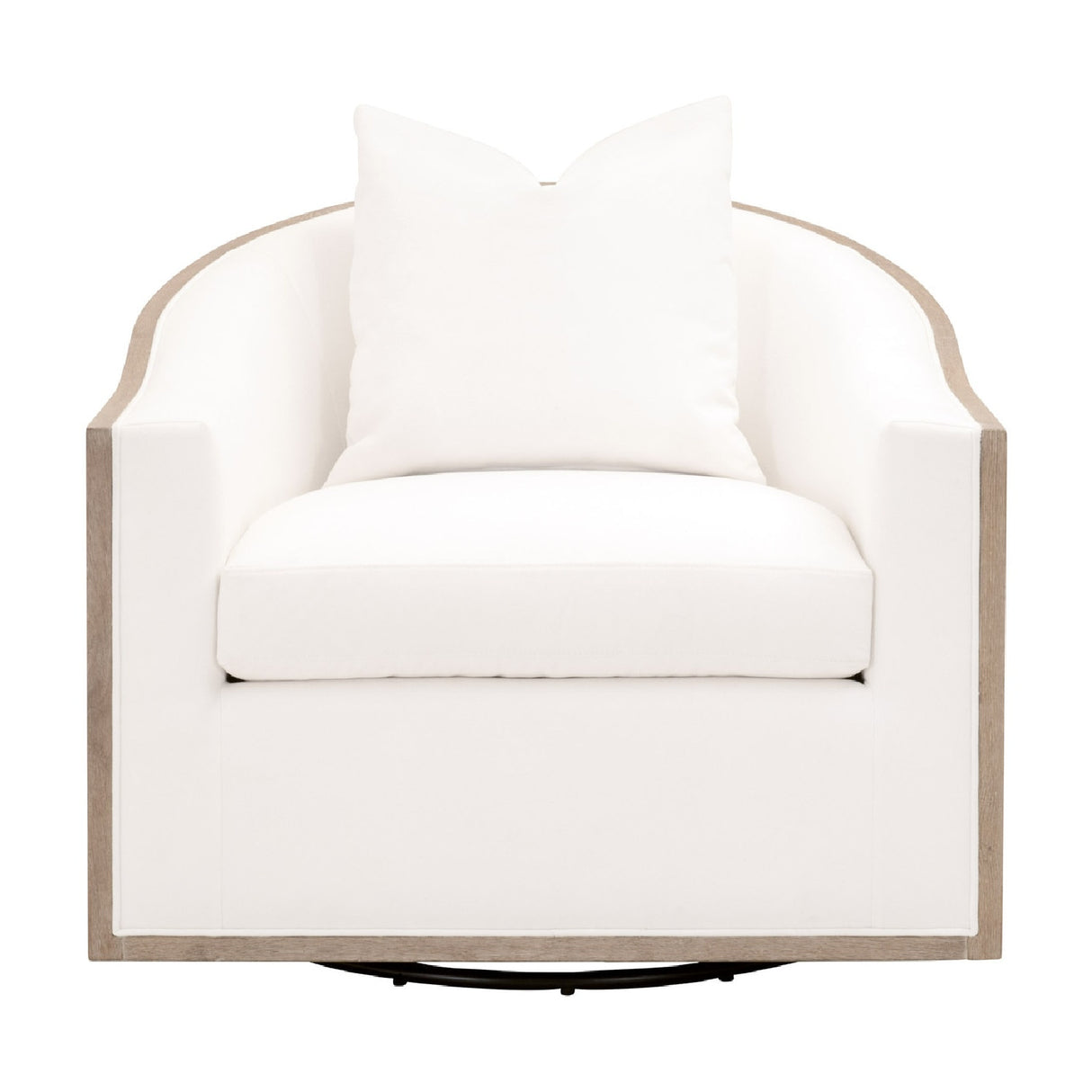 Cushioned Oak Swivel Club Chair | Oroa.com