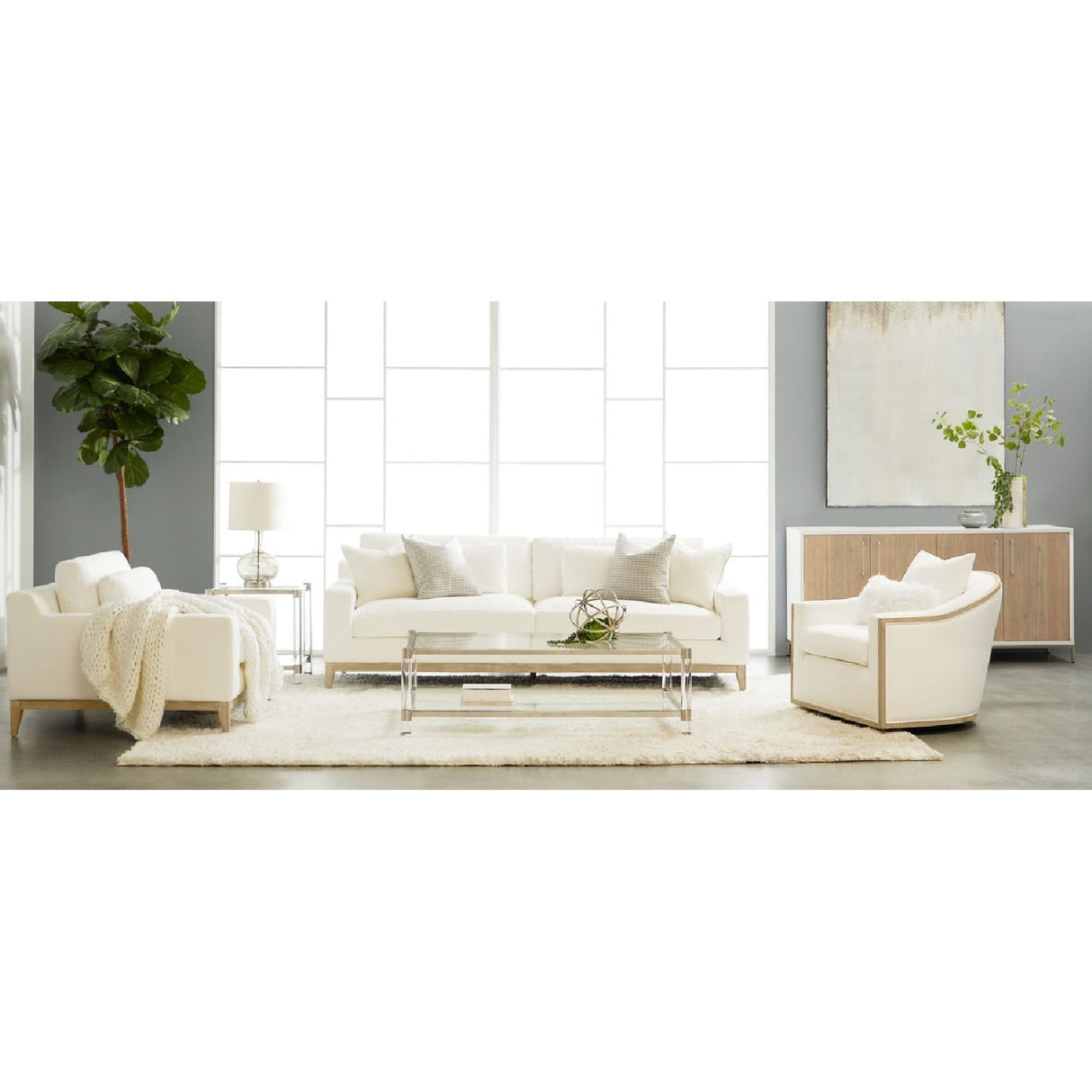 Cushioned Oak Swivel Club Chair | Living Essentials Paxton – alternate view 19
