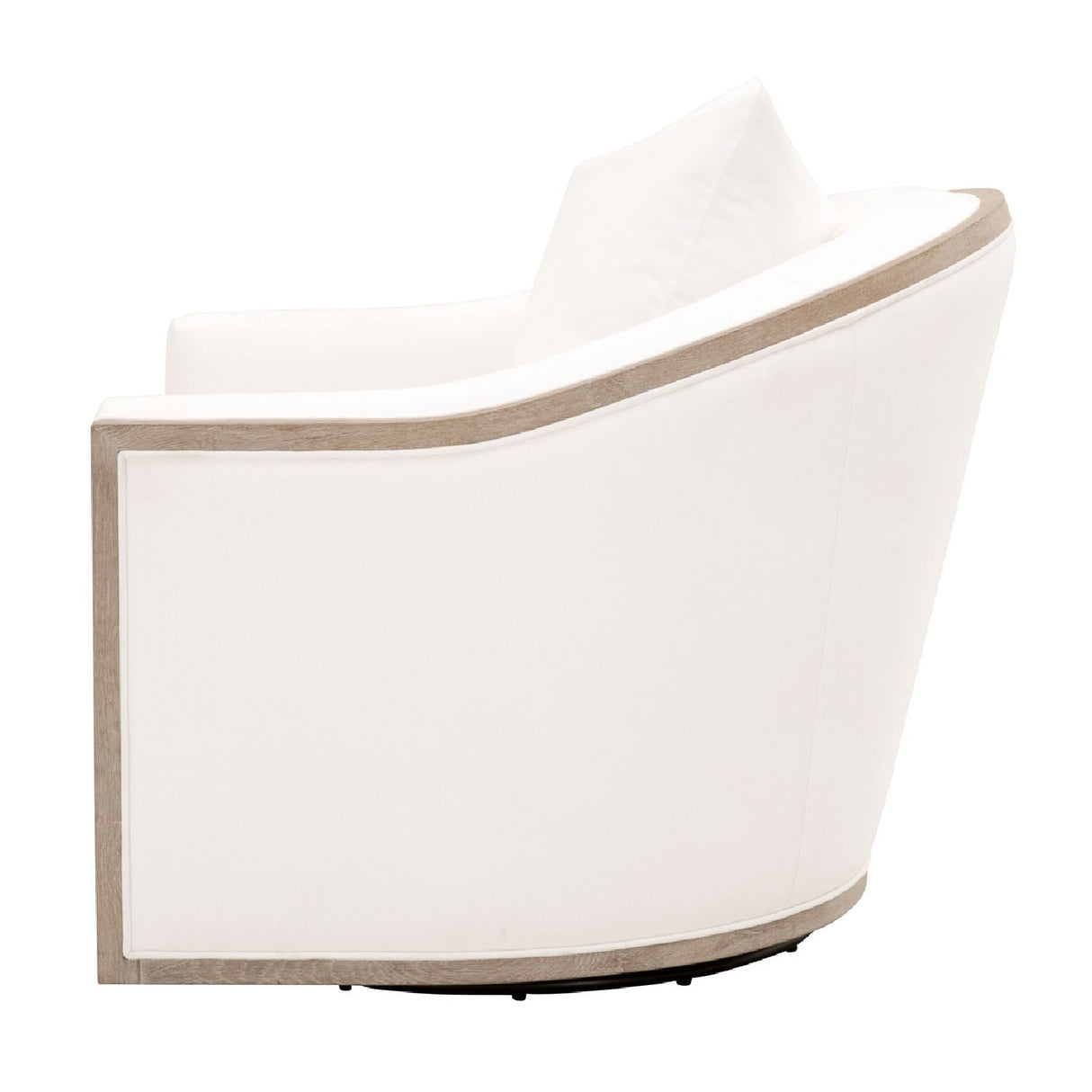 Cushioned Oak Swivel Club Chair | Living Essentials Paxton – rear view