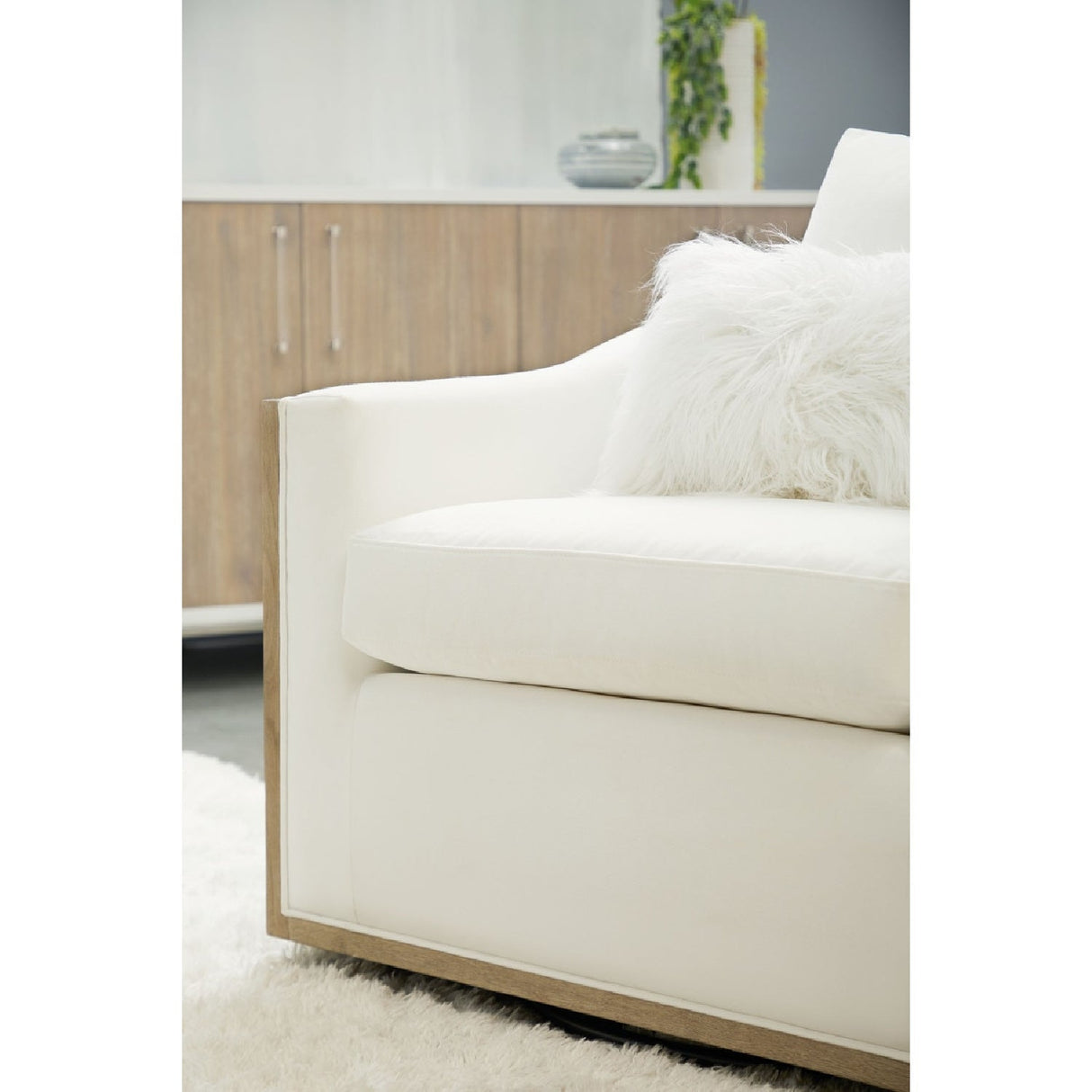 Cushioned Oak Swivel Club Chair | Living Essentials Paxton – alternate view 9