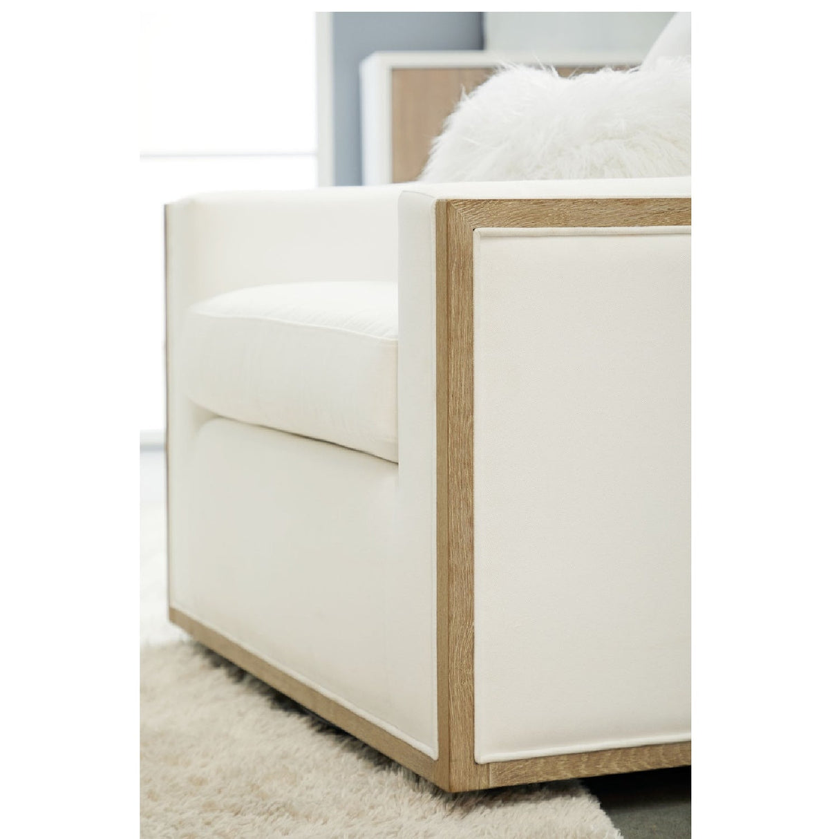 Cushioned Oak Swivel Club Chair | Living Essentials Paxton – alternate view 10