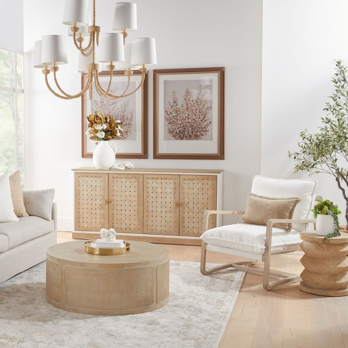 Modern European furniture - White Boucle Cushioned Club Chair - www.oroa.com