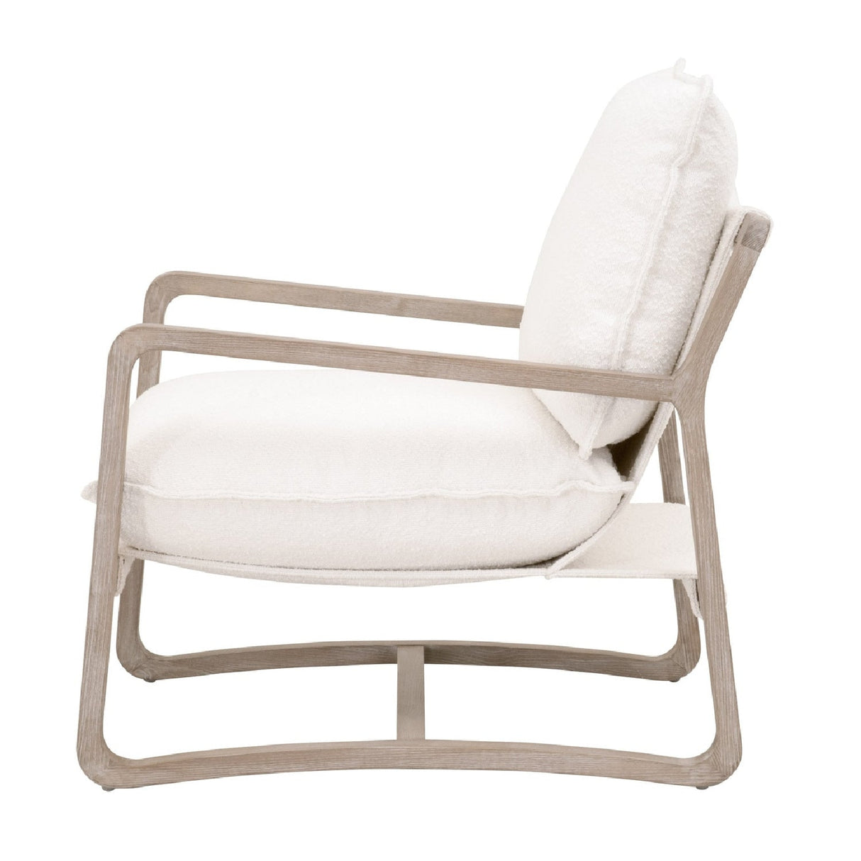 Modern European furniture - White Boucle Cushioned Club Chair - www.oroa.com