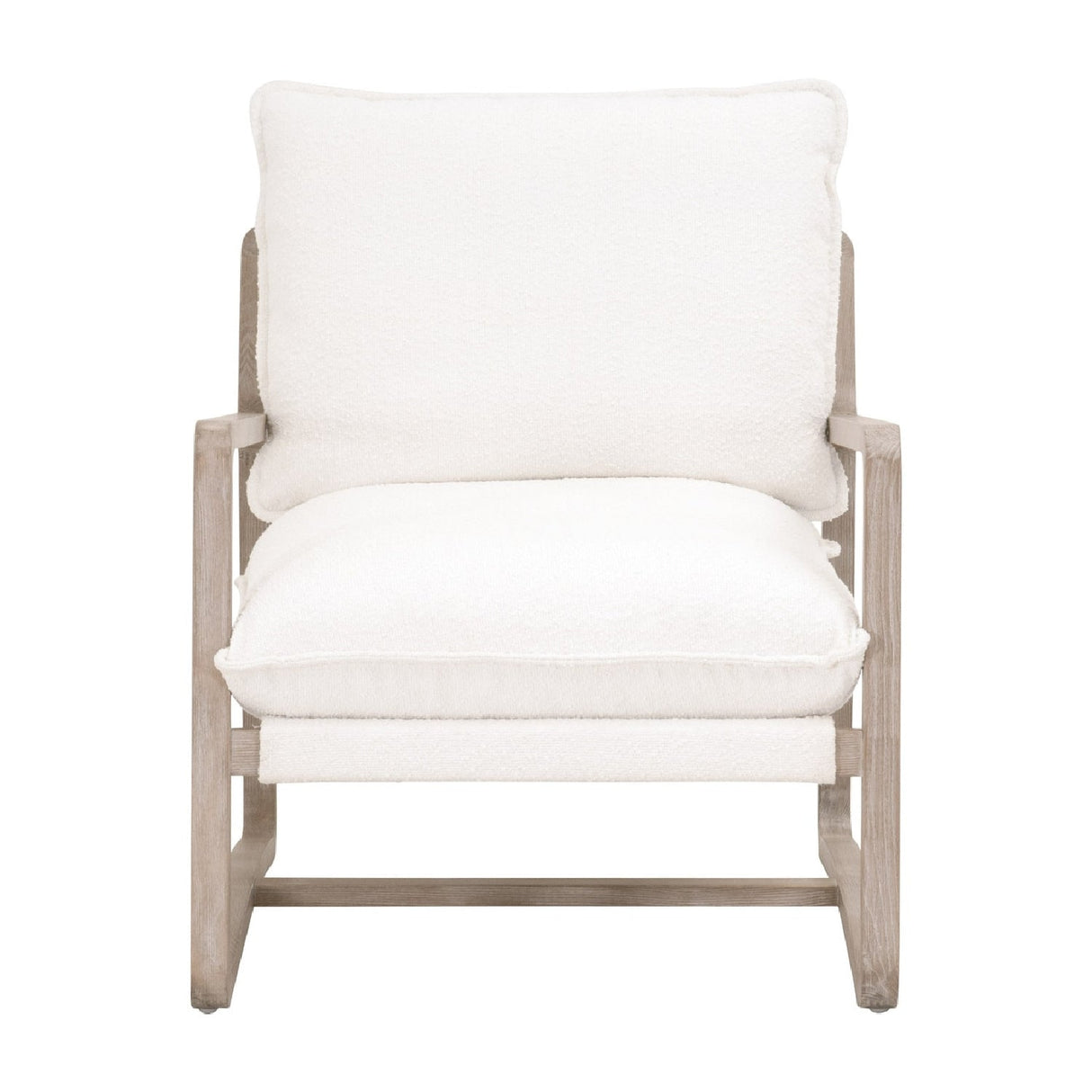 Modern European furniture - White Boucle Cushioned Club Chair - www.oroa.com