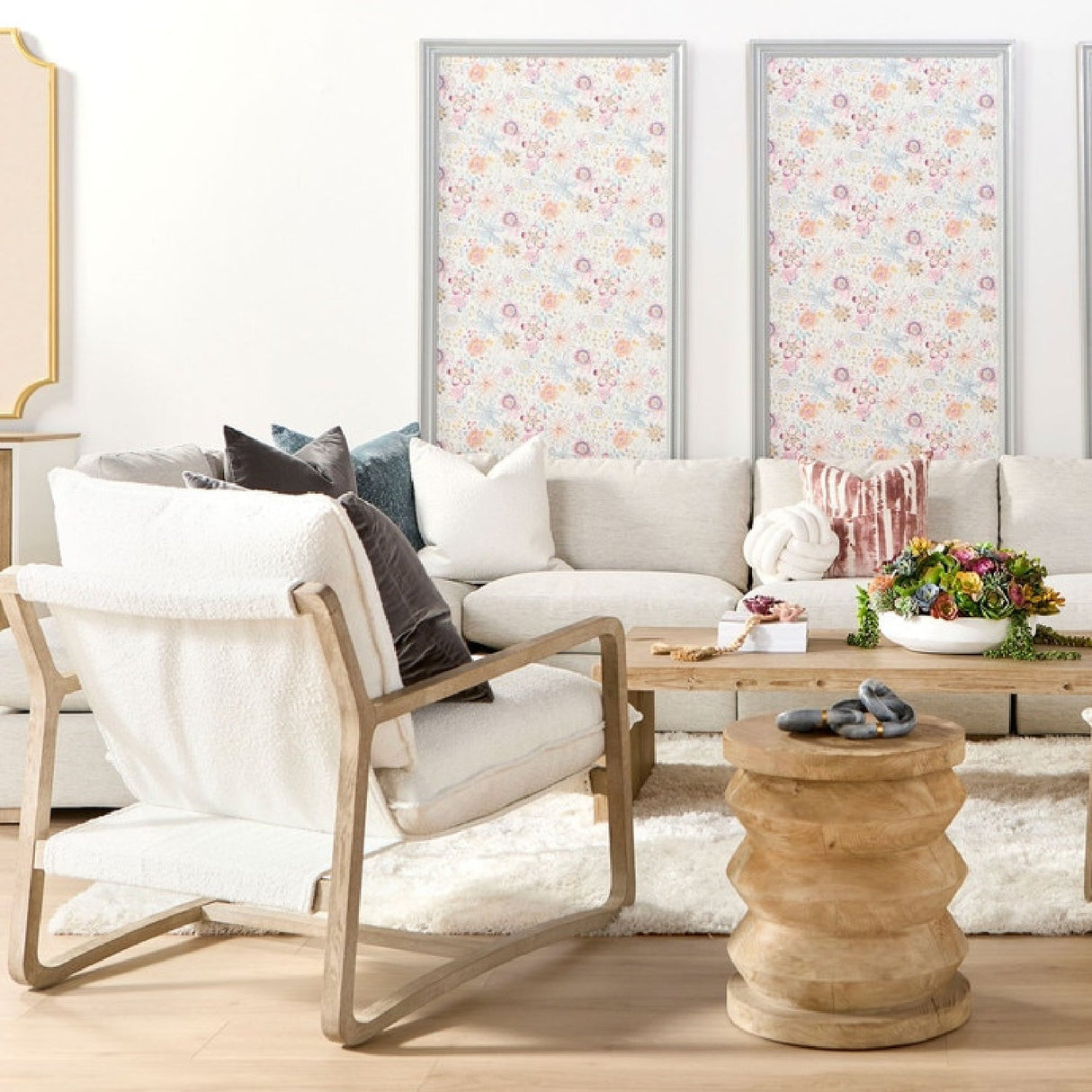 Modern European furniture - White Boucle Cushioned Club Chair - www.oroa.com