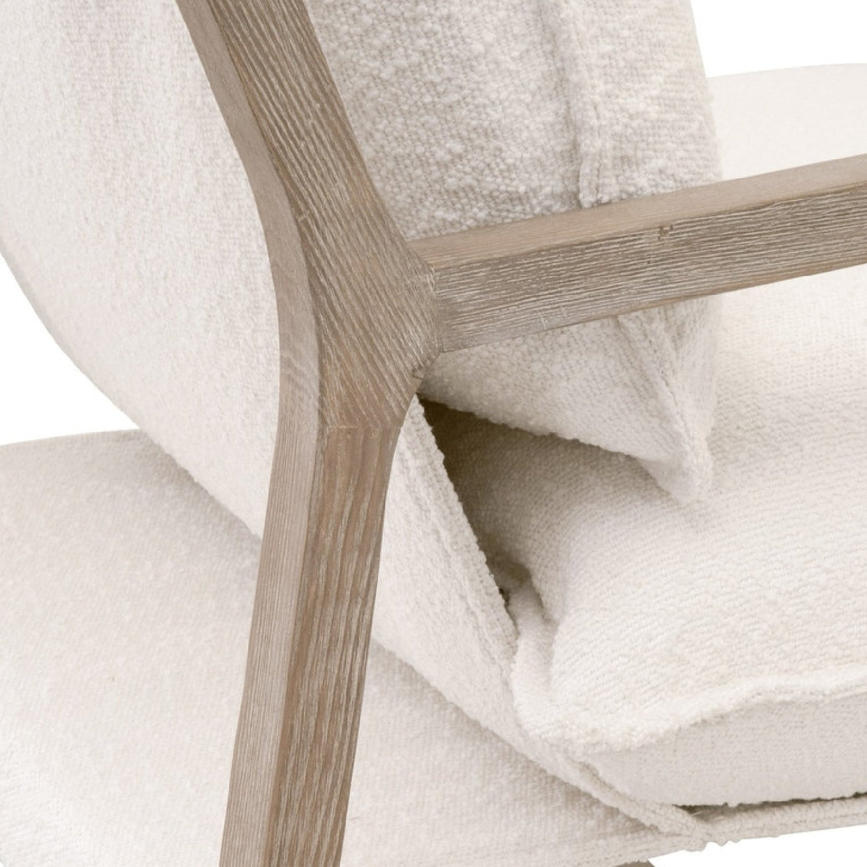 Modern European furniture - White Boucle Cushioned Club Chair - www.oroa.com