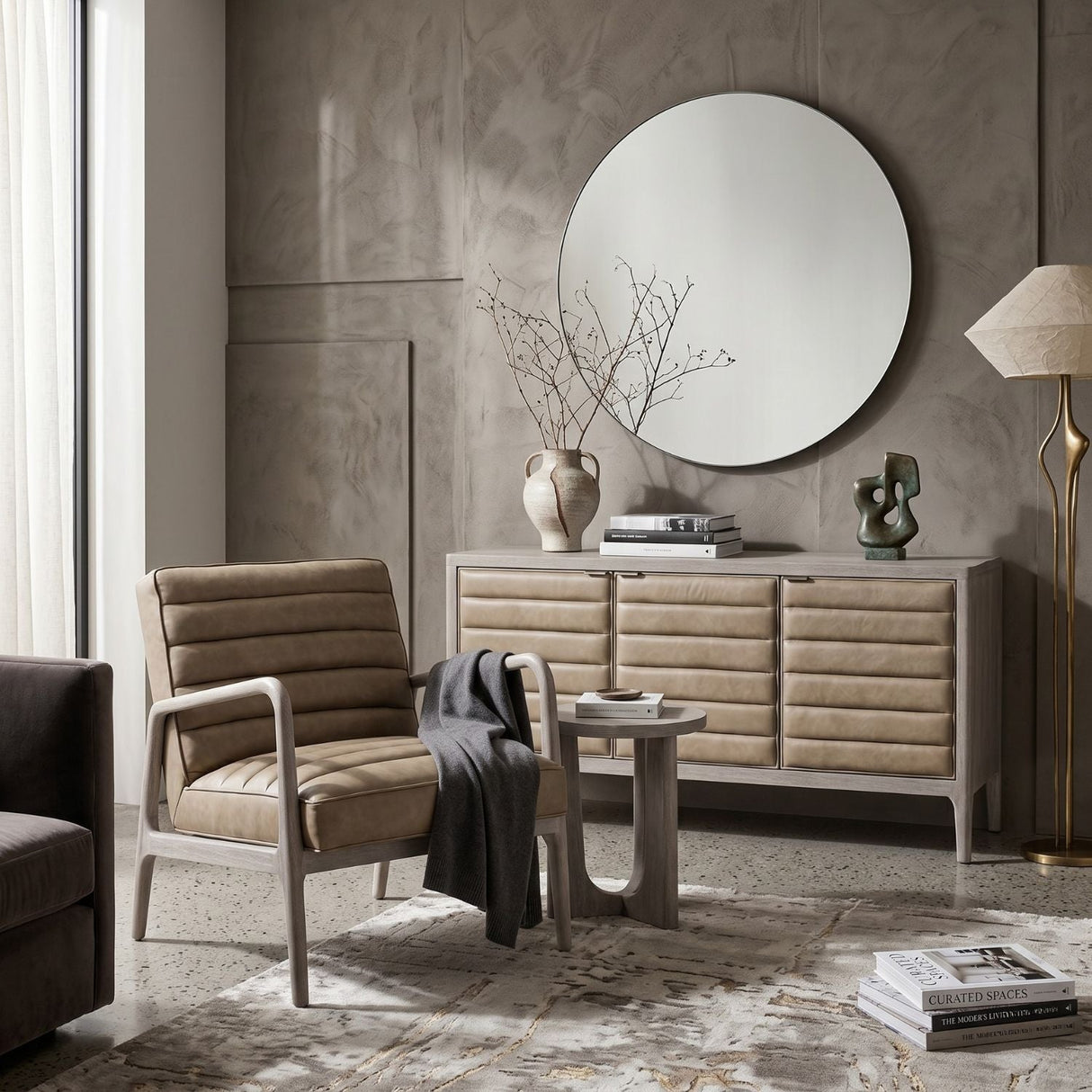 Modern European furniture - Channeled Cushion Club Chair - www.oroa.com