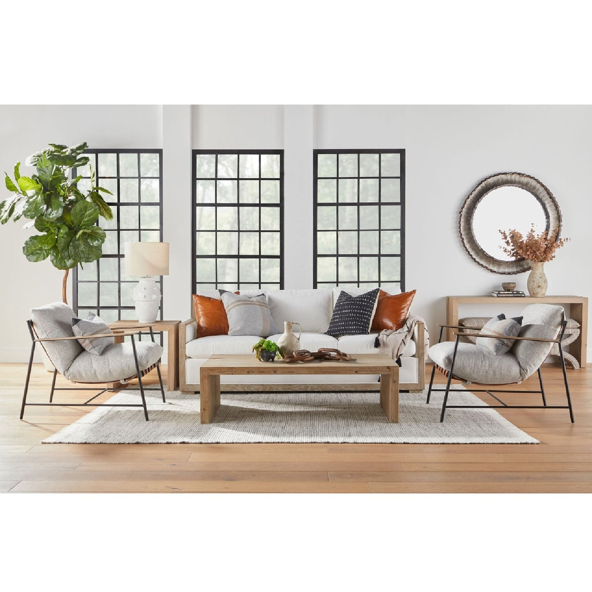 Modern European furniture - Brown Leather Strap Lounge Chair - www.oroa.com
