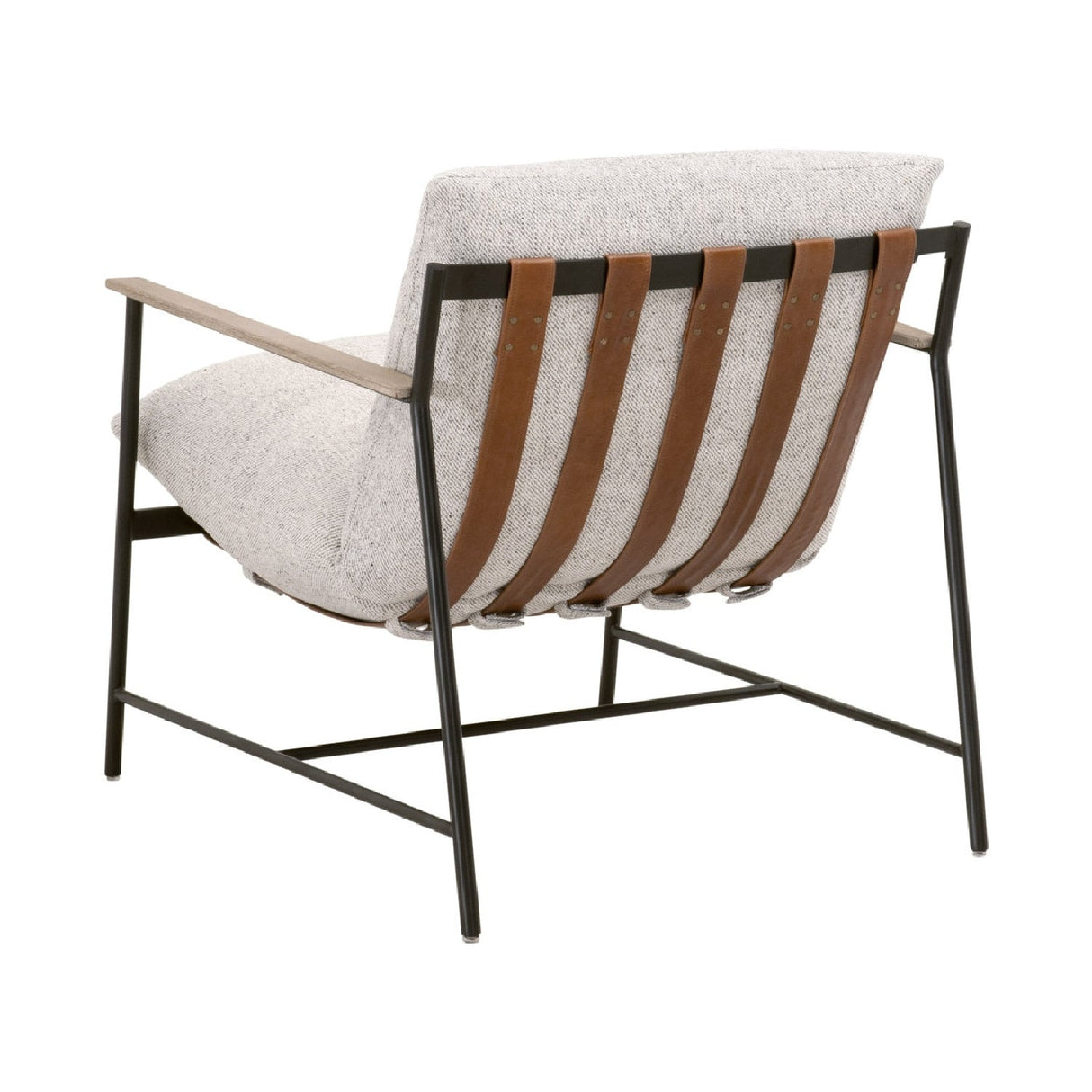 Modern European furniture - Brown Leather Strap Lounge Chair - www.oroa.com