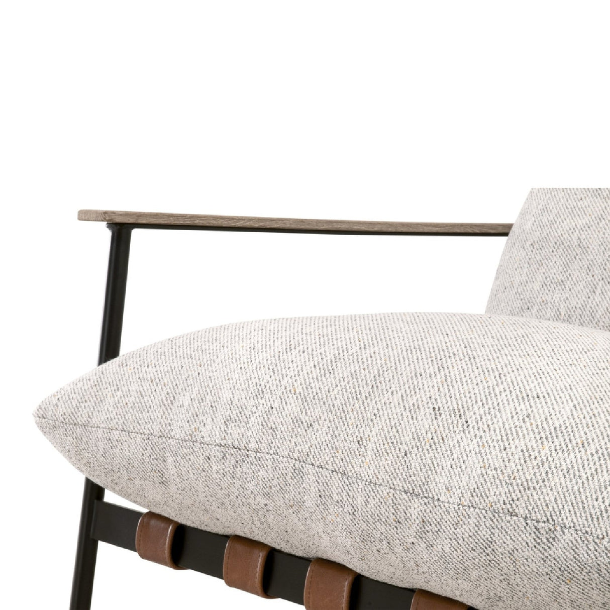 Modern European furniture - Brown Leather Strap Lounge Chair - www.oroa.com