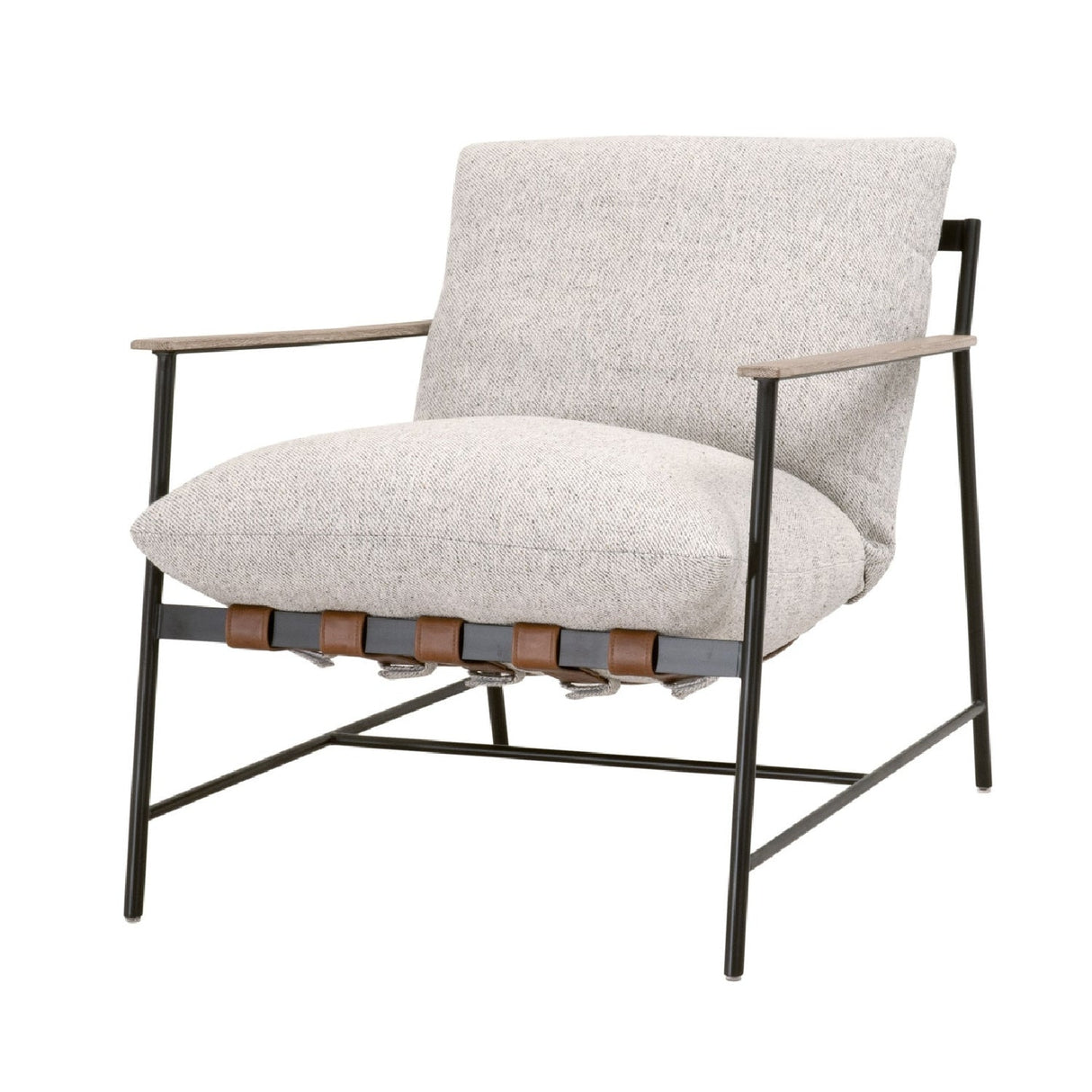 Modern European furniture - Brown Leather Strap Lounge Chair - www.oroa.com