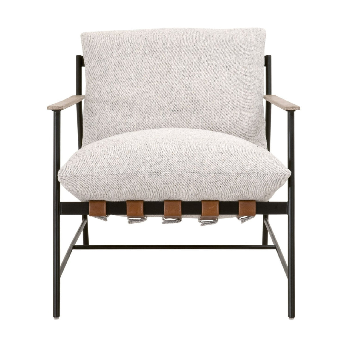 Modern European furniture - Brown Leather Strap Lounge Chair - www.oroa.com