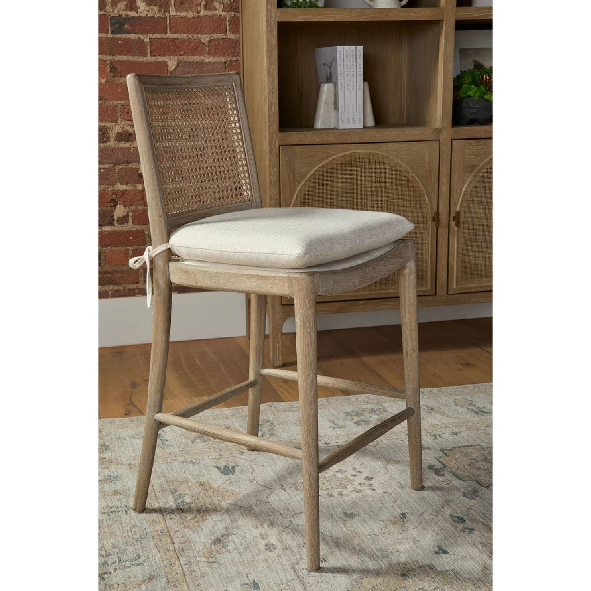 Modern European furniture - Oak Canework-Back Counter Stool - www.oroa.com
