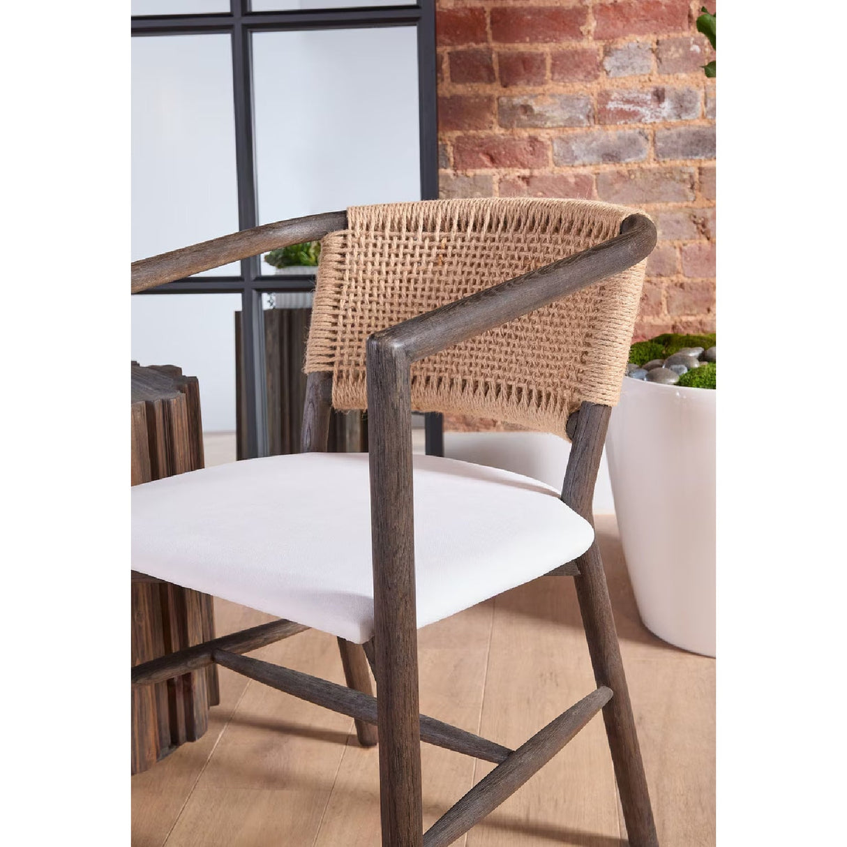 Modern European furniture - Jute Twine Back Accent Chair - www.oroa.com