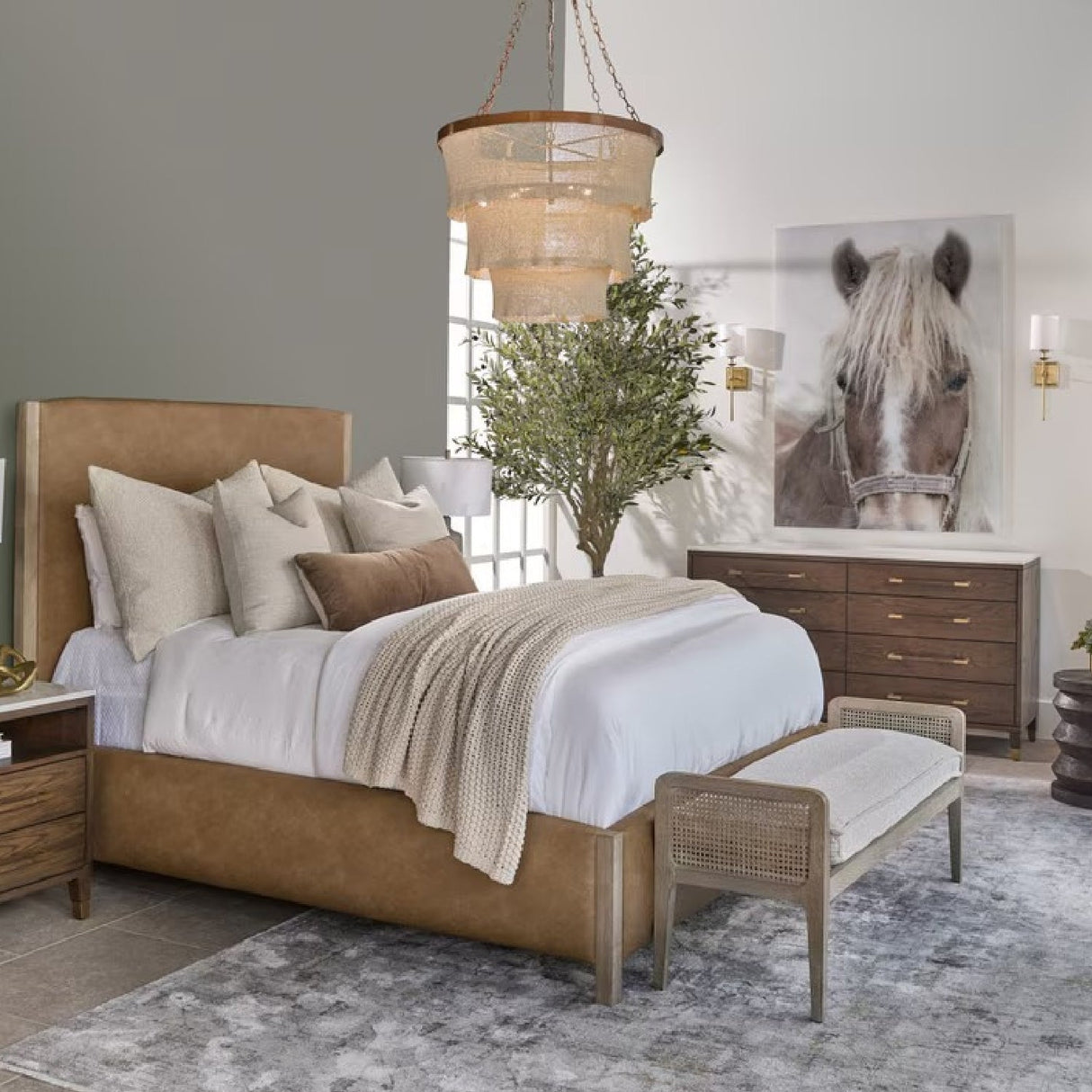 Cushioned Gray Oak Bench | Living Essentials Leone – alternate view 15