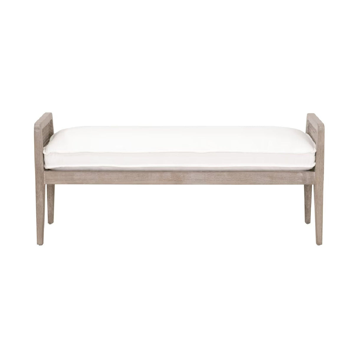 Cushioned Gray Oak Bench | Living Essentials Leone – front view