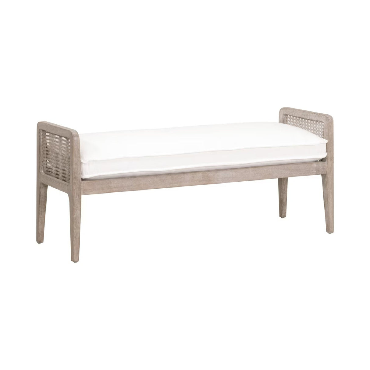 Cushioned Gray Oak Bench | Living Essentials Leone – side view