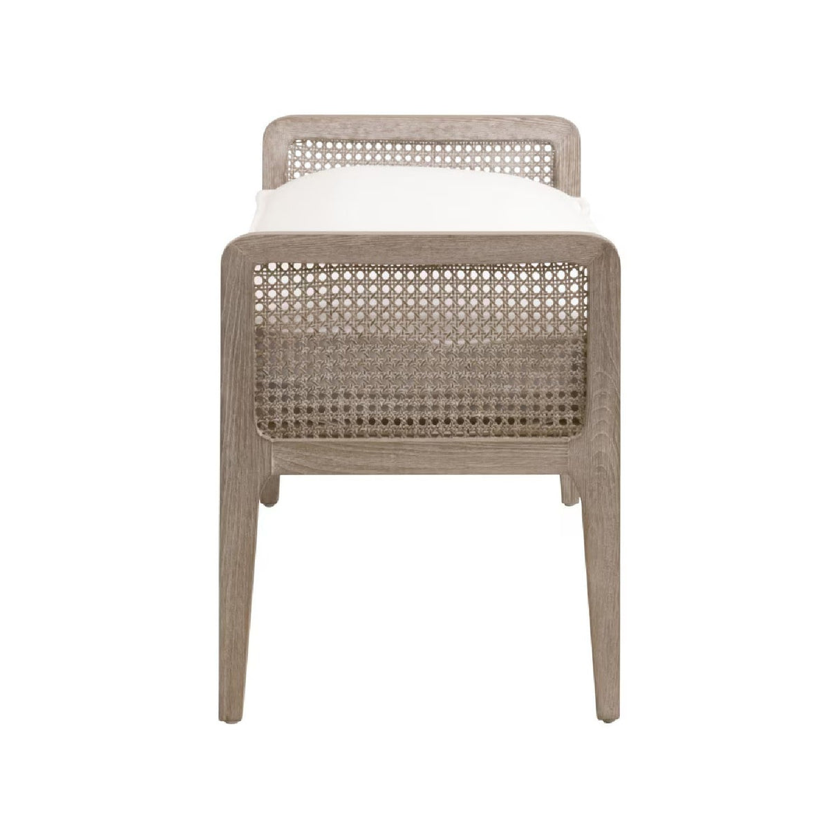 Cushioned Gray Oak Bench | Living Essentials Leone – rear view