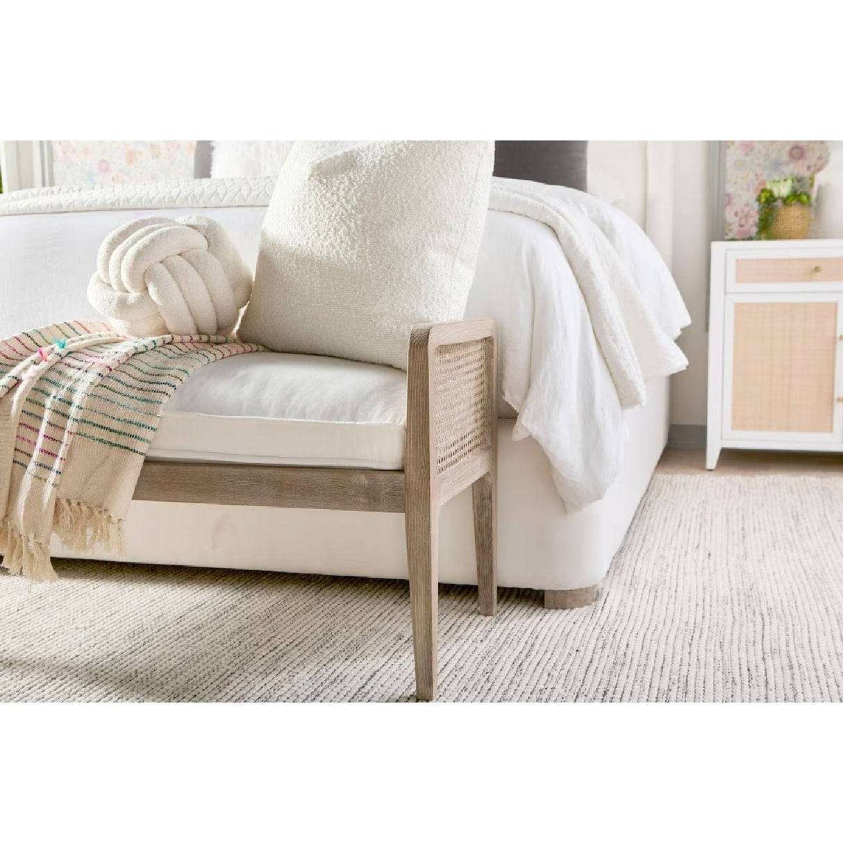Cushioned Gray Oak Bench | Living Essentials Leone – alternate view 8