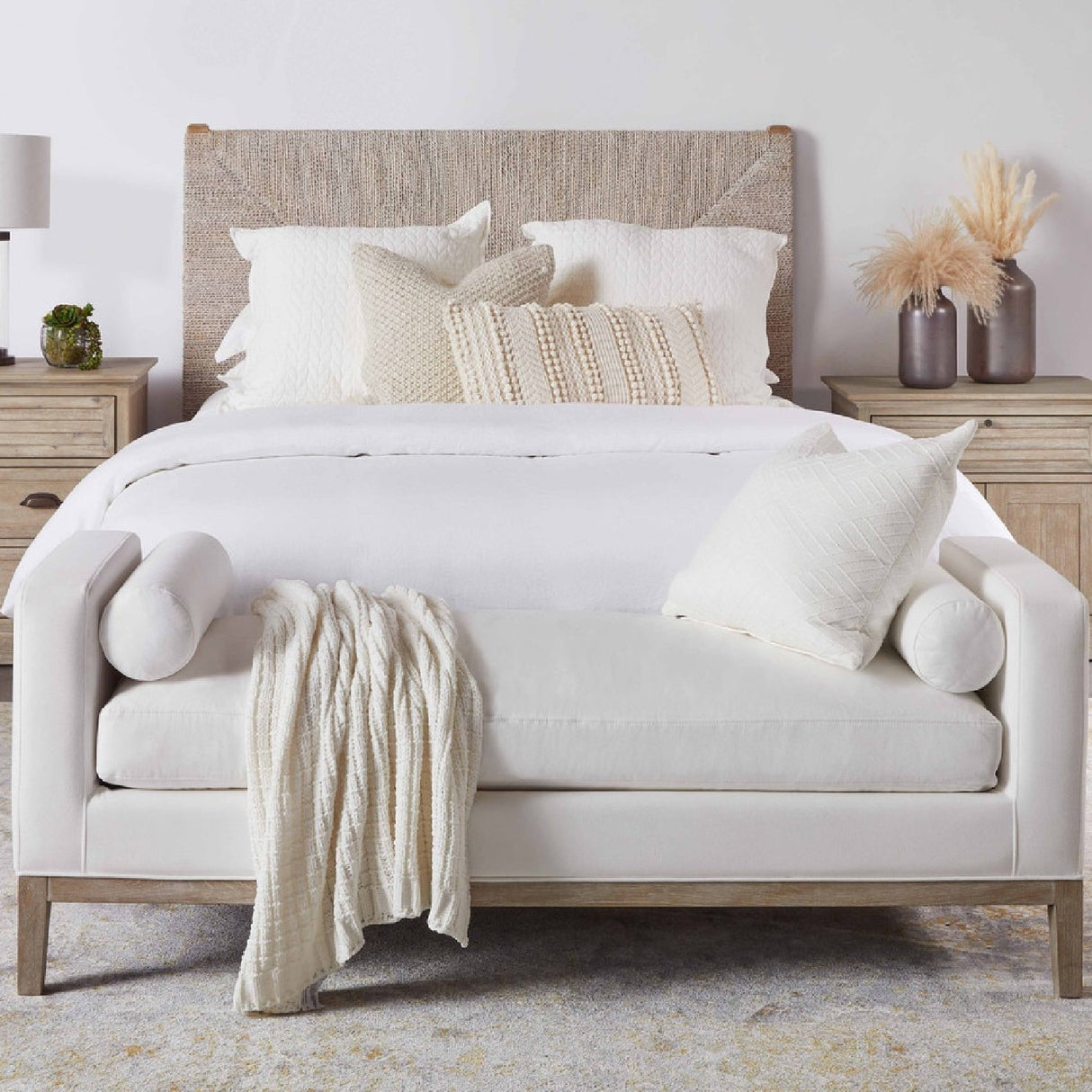 Modern European furniture - White Upholstered Bench - www.oroa.com