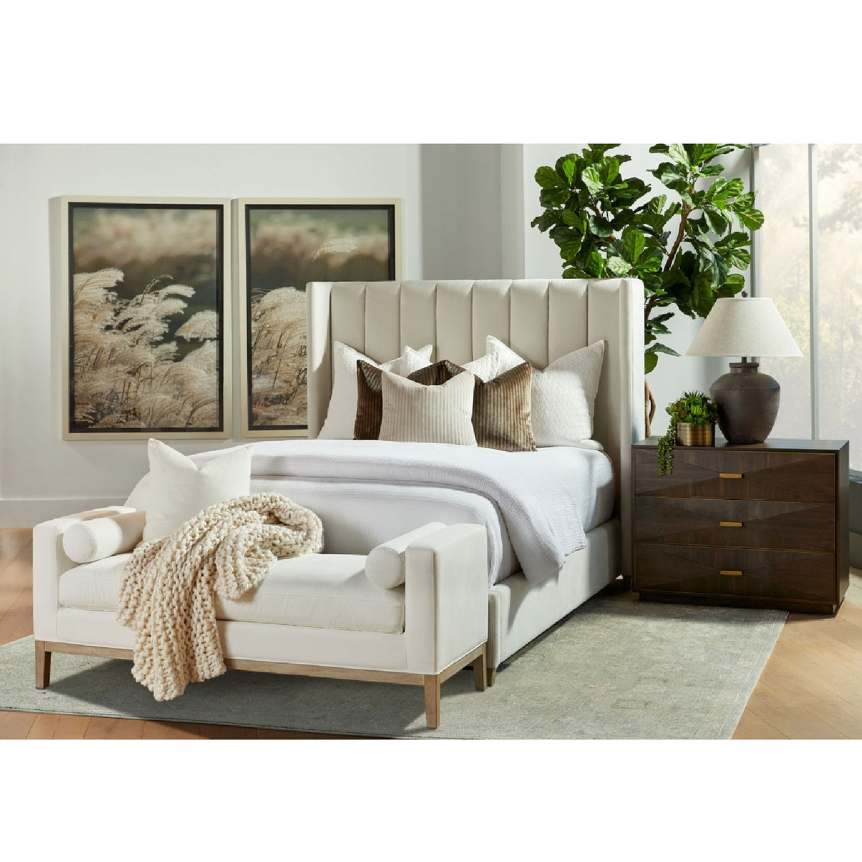 Modern European furniture - White Upholstered Bench - www.oroa.com