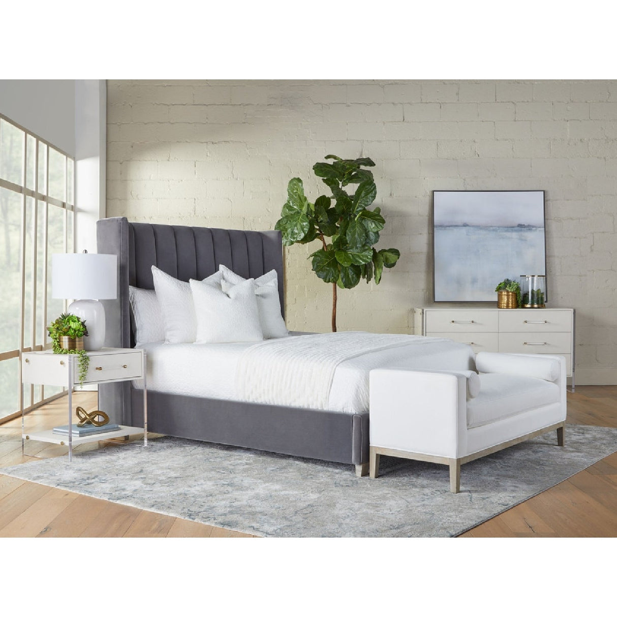 Modern European furniture - White Upholstered Bench - www.oroa.com