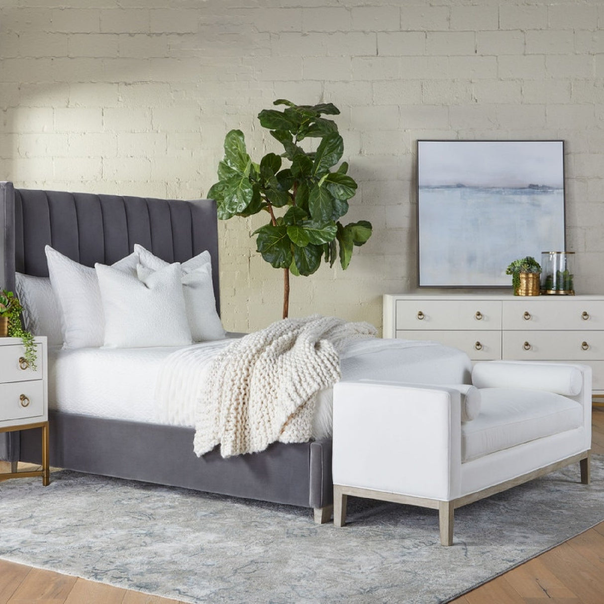 Modern European furniture - White Upholstered Bench - www.oroa.com