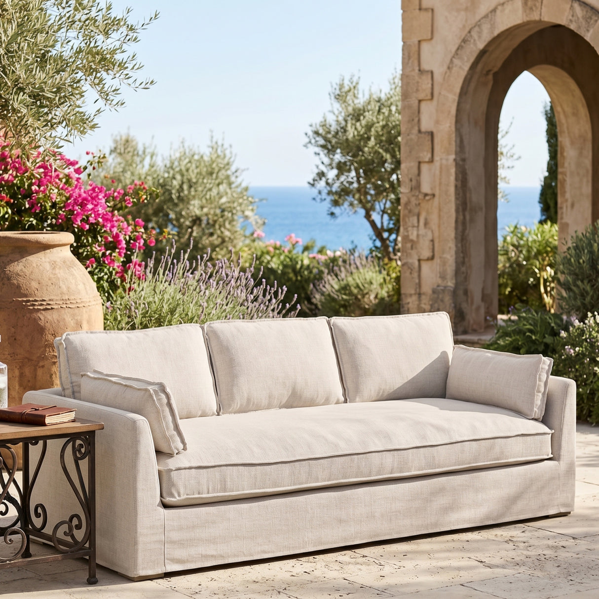 Taper-Armed Outdoor Sofa | Oroa.com