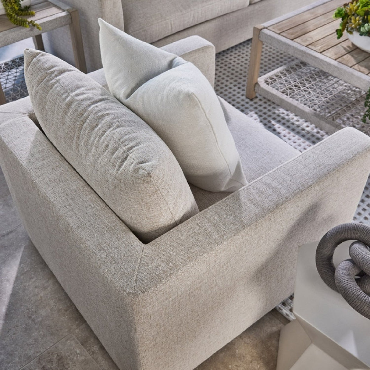 Modern European furniture - Beige Outdoor Lounge Chair - www.oroa.com