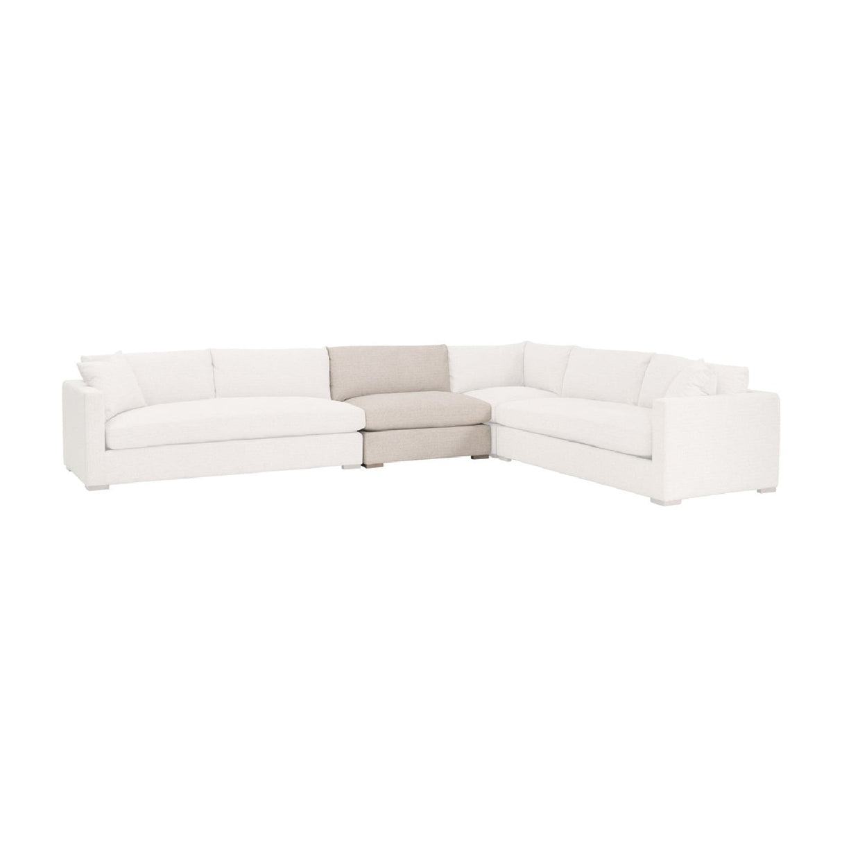 Modern European furniture - Beige Outdoor Modular Armless Chair - www.oroa.com