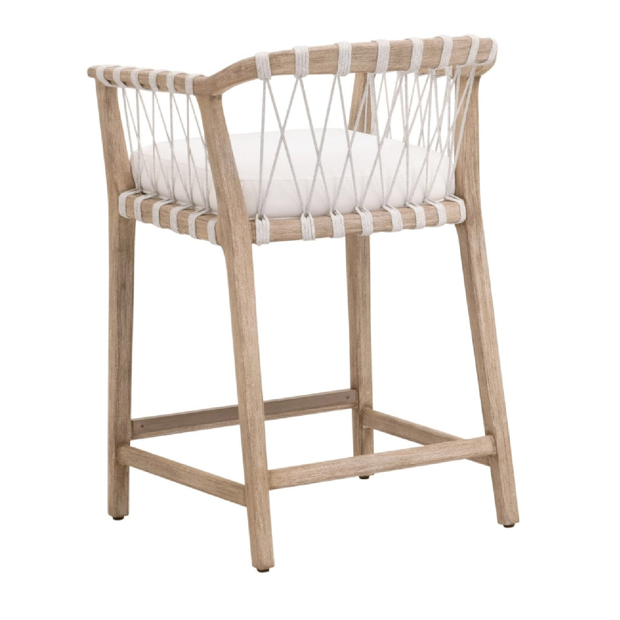 Modern European furniture - Hand-Wrapped White Rope Counter Stool - www.oroa.com