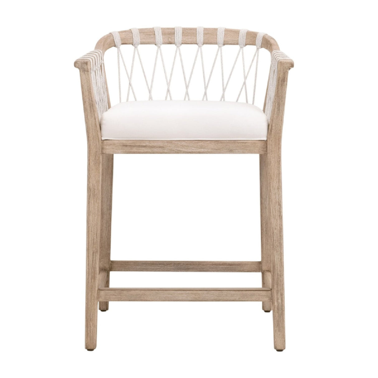 Modern European furniture - Hand-Wrapped White Rope Counter Stool - www.oroa.com