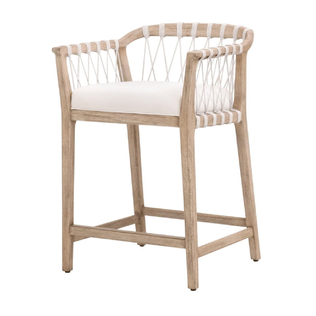 Modern European furniture - Hand-Wrapped White Rope Counter Stool - www.oroa.com