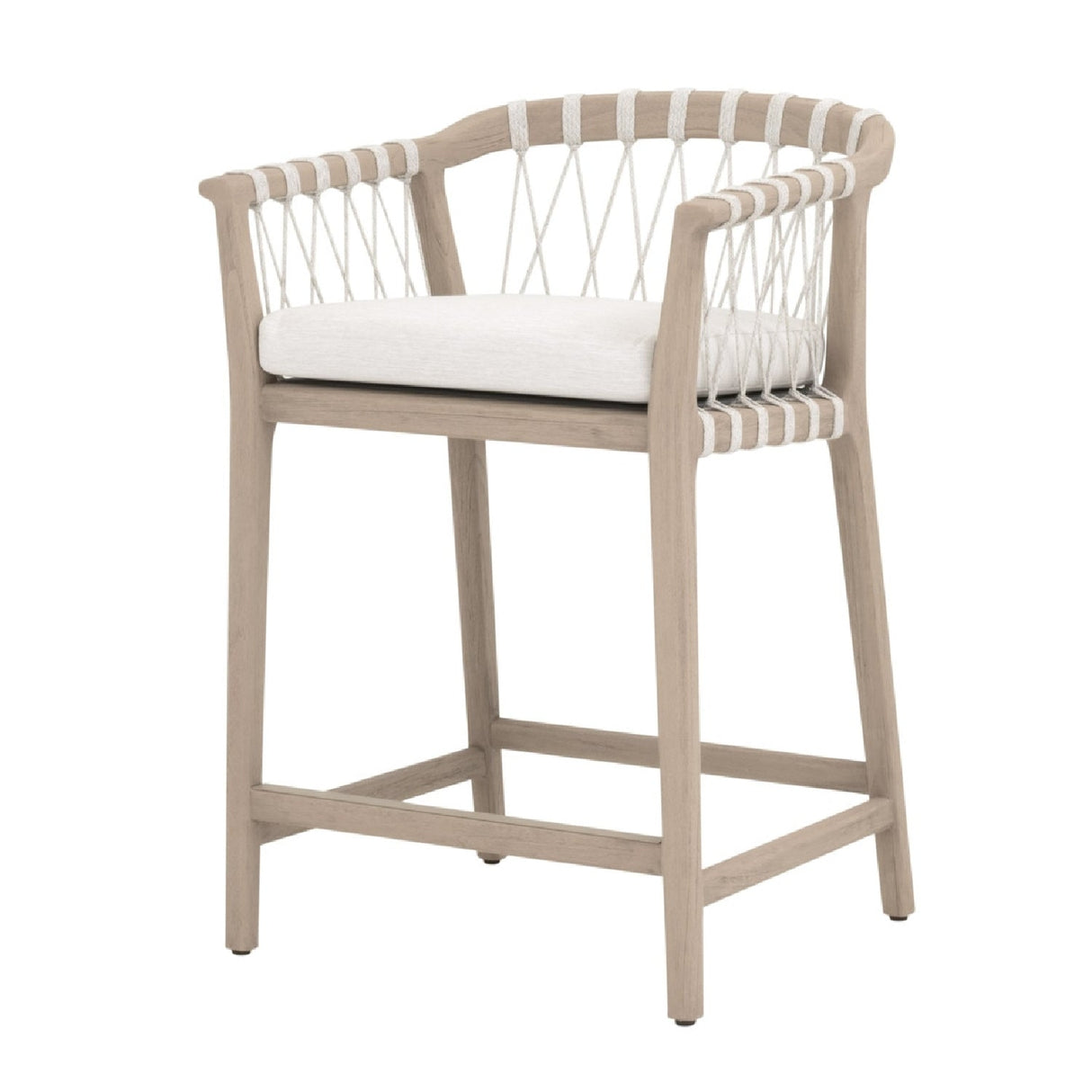 Modern European furniture - White Rope Outdoor Counter Stool - www.oroa.com