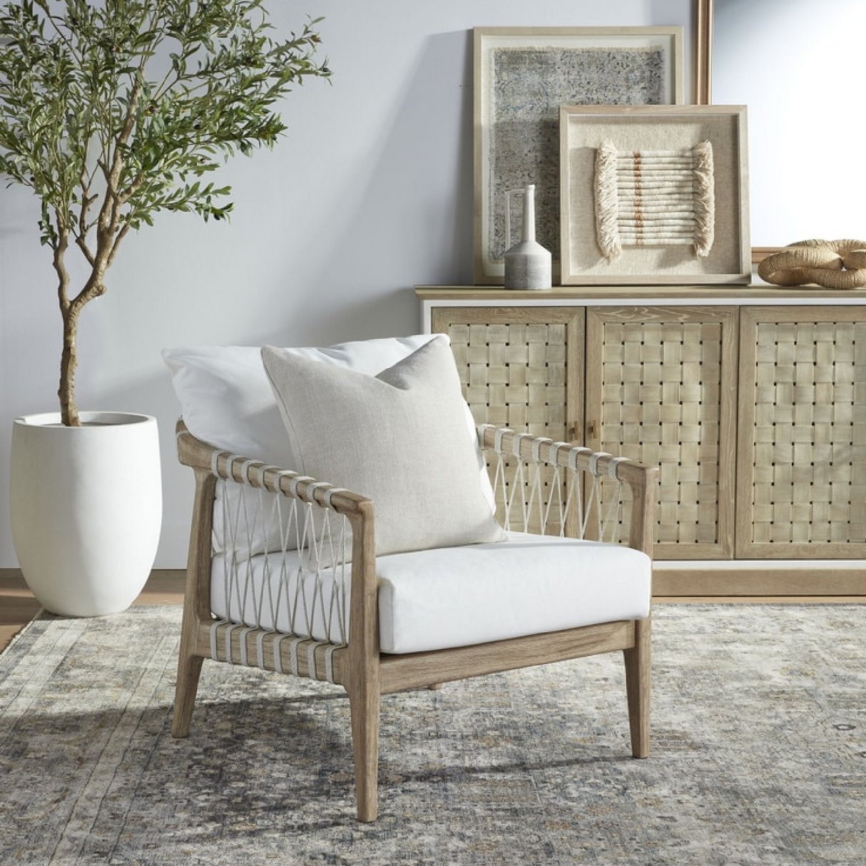 Modern European furniture - White Cushioned Club Chair - www.oroa.com