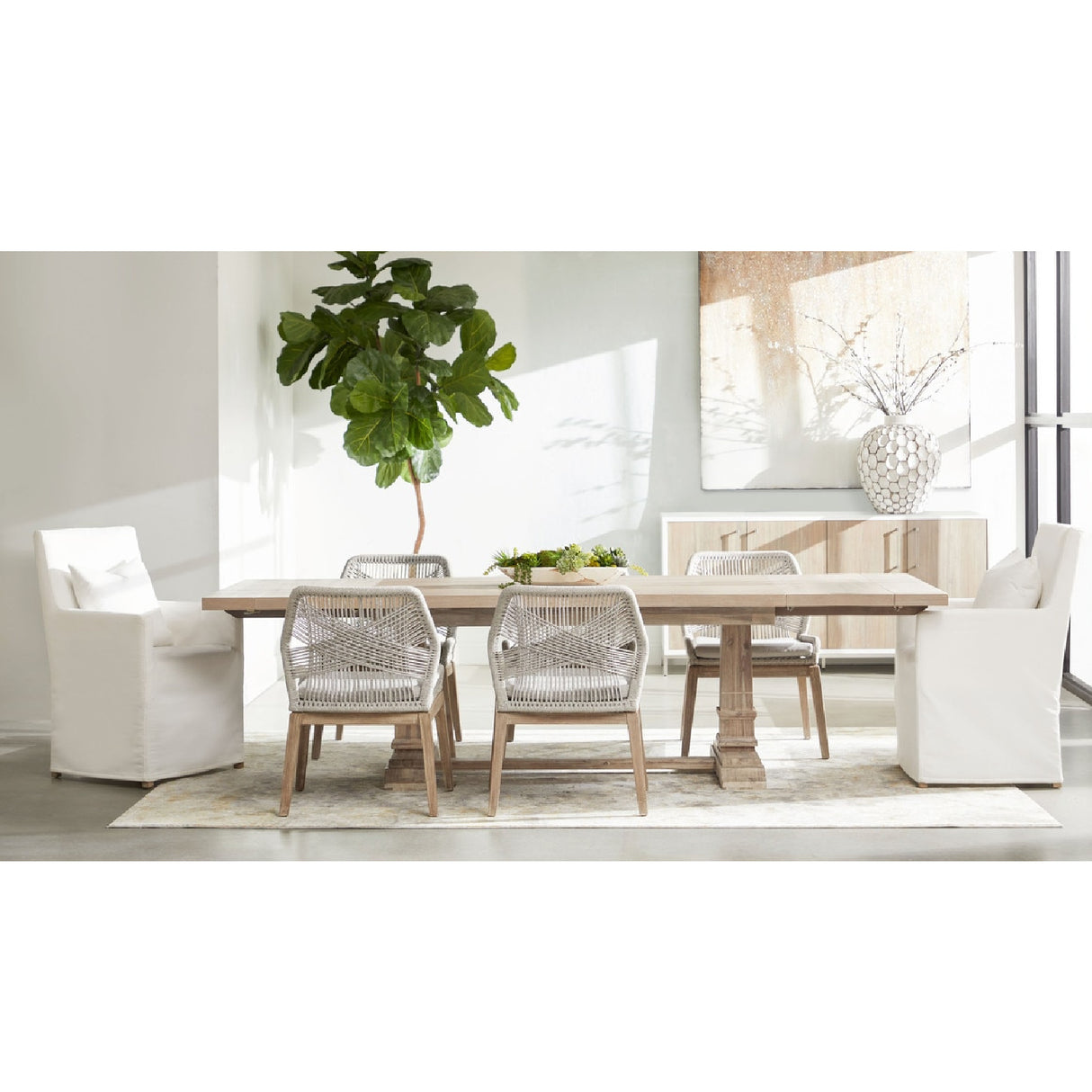 Woven Flat Rope Dining Chairs (2) | Oroa.com