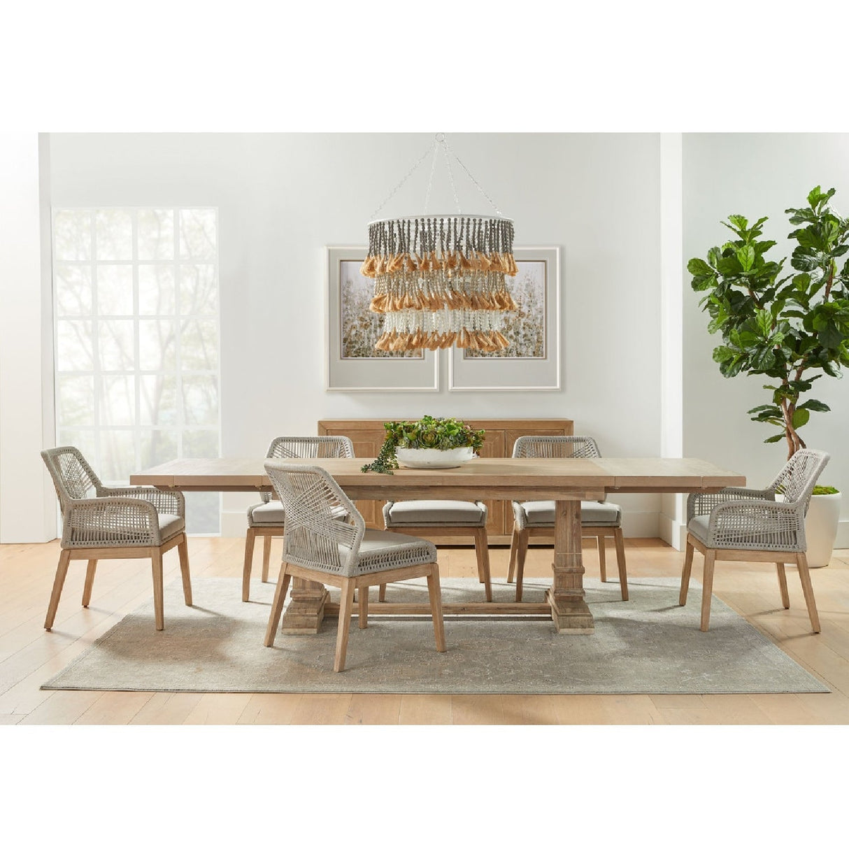 Modern European furniture - Woven Flat Rope Dining Chairs (2) - www.oroa.com