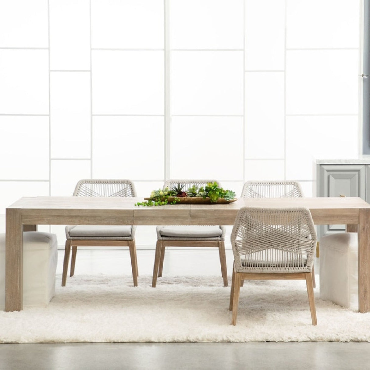 Modern European furniture - Woven Flat Rope Dining Chairs (2) - www.oroa.com