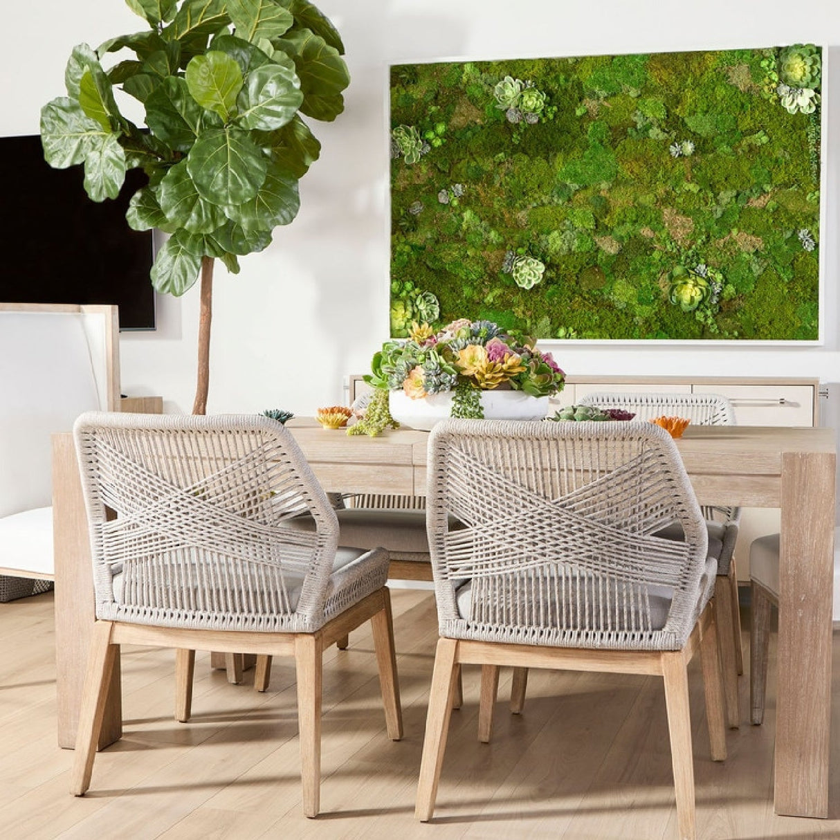 Modern European furniture - Woven Flat Rope Dining Chairs (2) - www.oroa.com