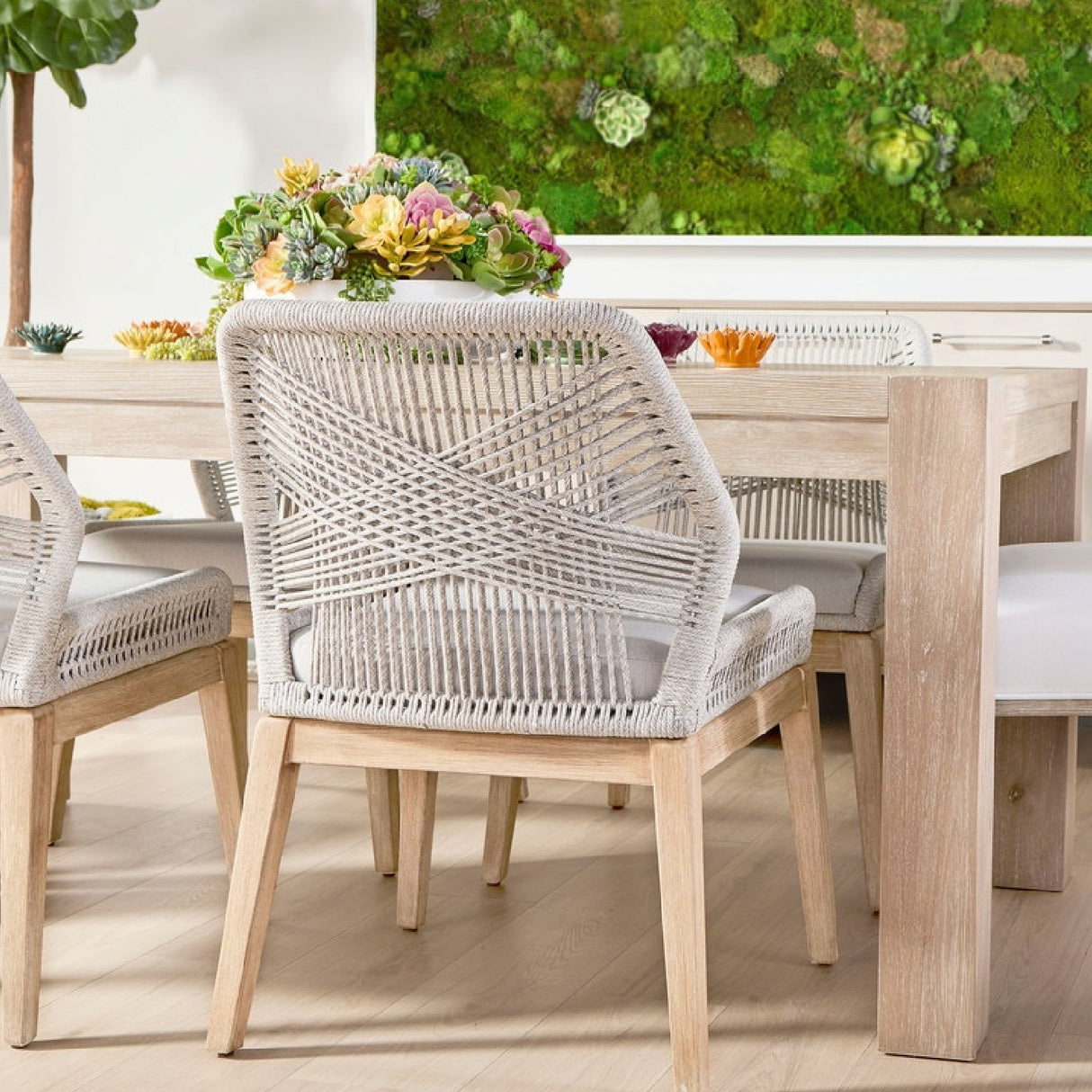 Modern European furniture - Woven Flat Rope Dining Chairs (2) - www.oroa.com