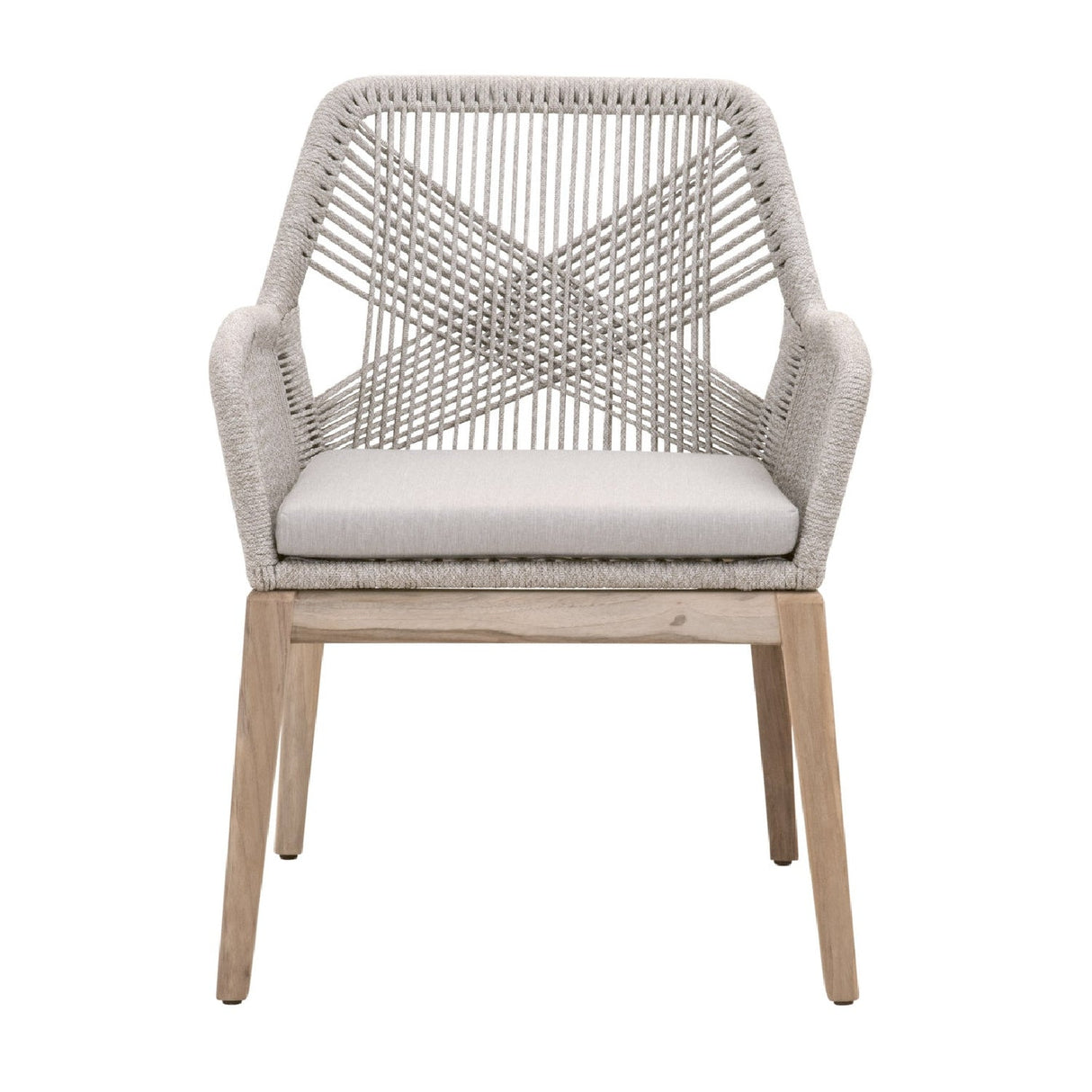 Modern European furniture - Taupe Flat Rope Outdoor Armchairs (2) - www.oroa.com
